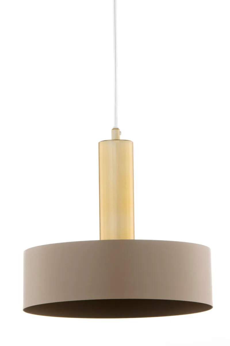 image lampa wisząca, kinkiet, metalowy stalowy, beżowy abażur, złocony stojak