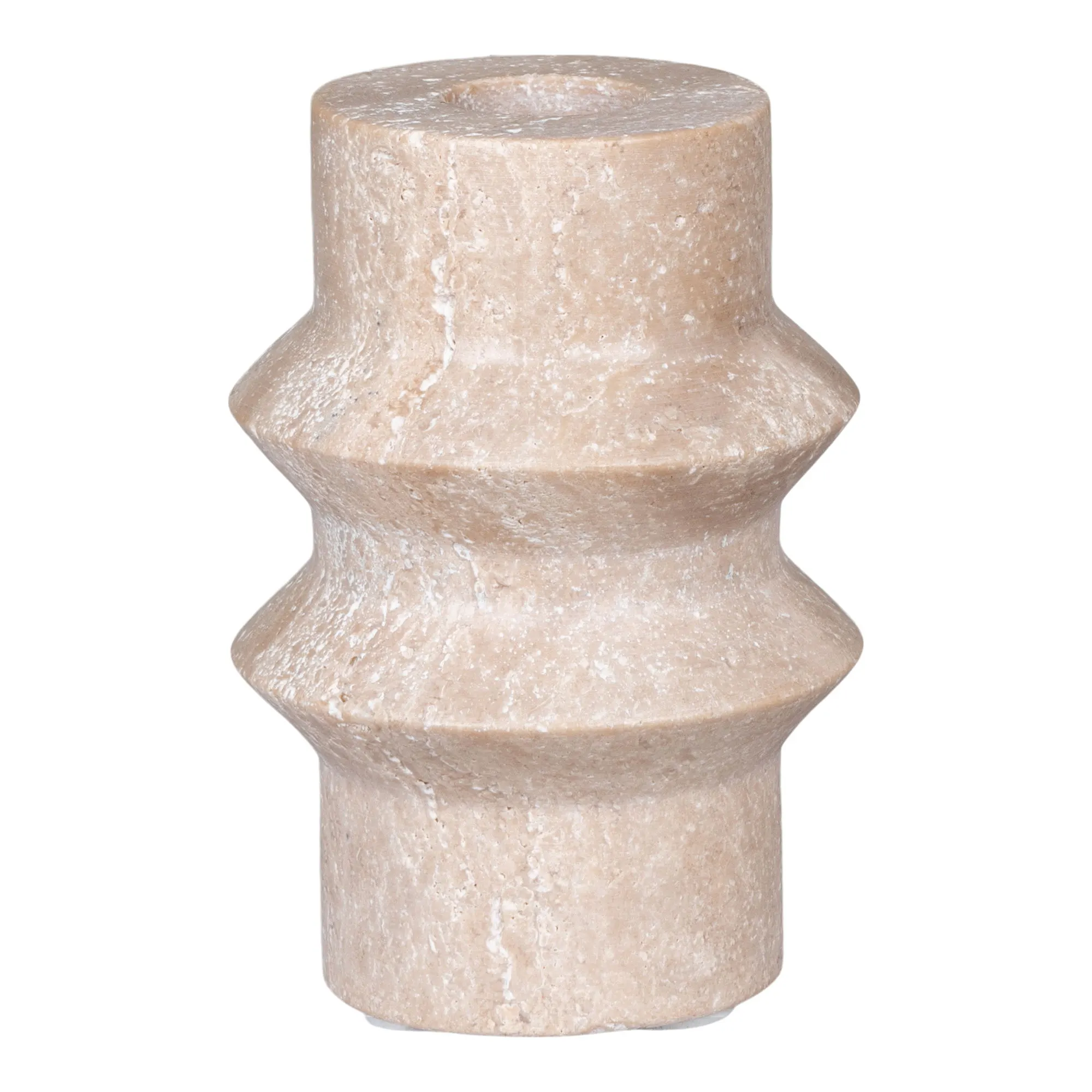 Świecznik trawertyn CANDLE fi7x10 cm beżowy