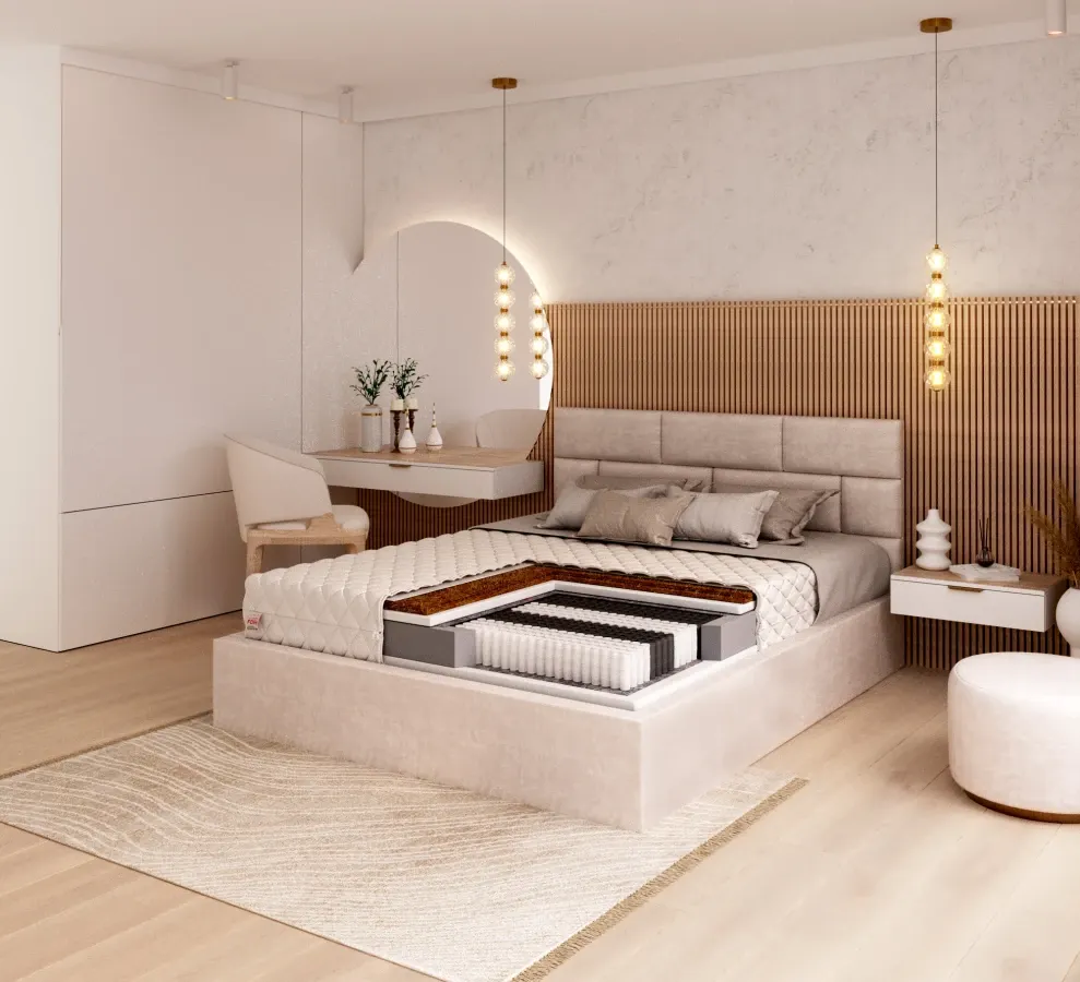 Materac multipocketowy GRADO podwójny kokos - 100x200x19 — zdjęcie 4