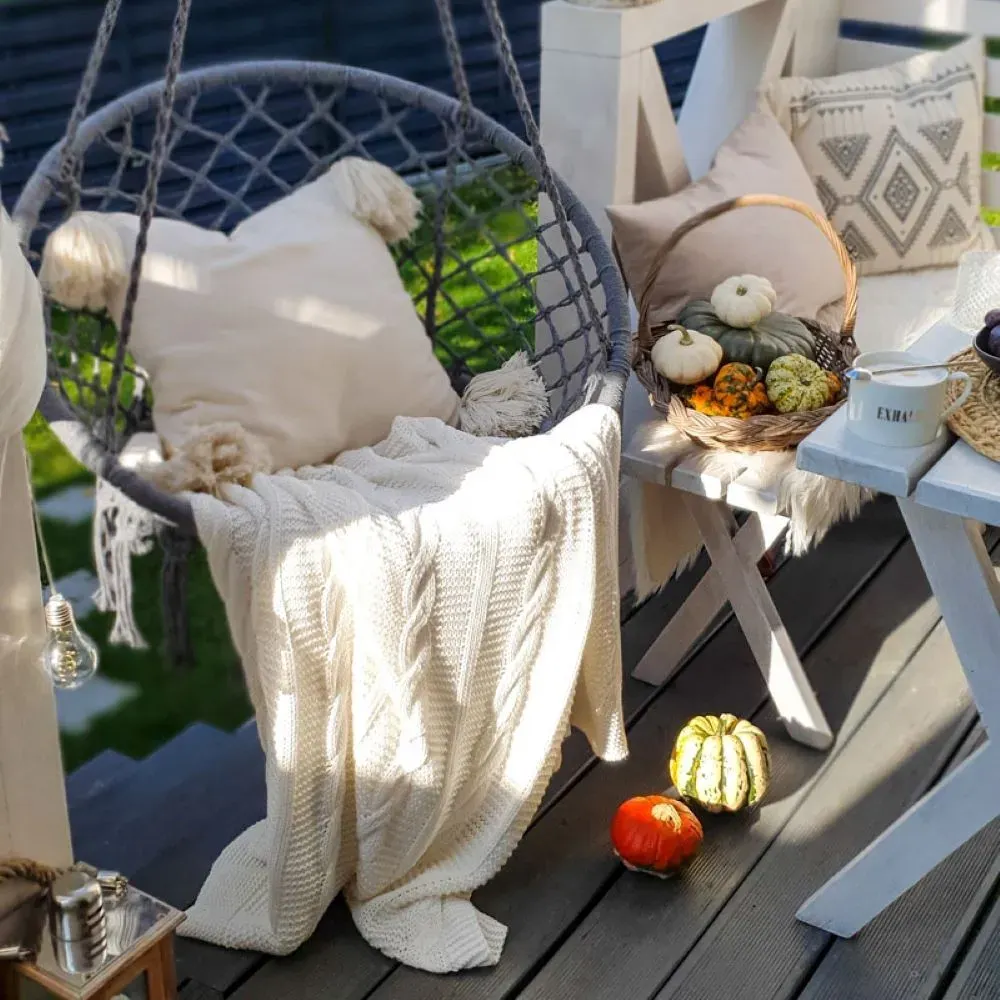 Fotel hamakowy BRASIL HOOP FI 60 cm szary - MI_5902659146892