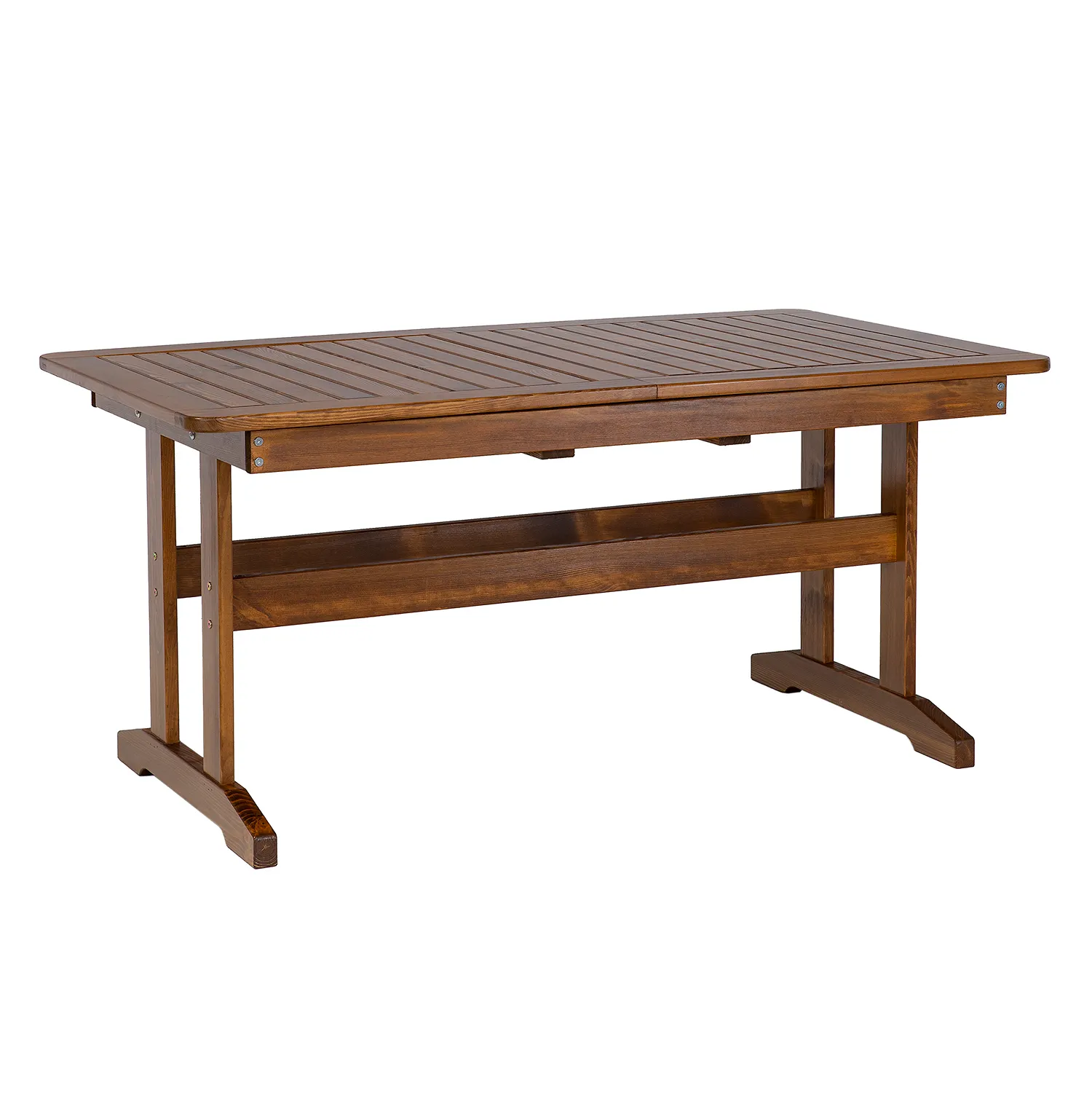 Stół ogrodowy drewniany rozkładany MEGAN LUX 90x160-208 świerk kolor orzech - DR_MO122_STOL