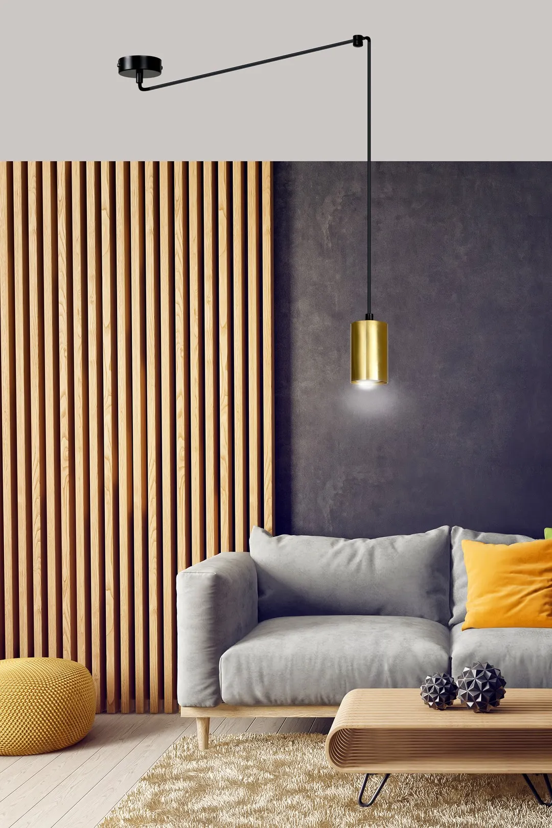 Lampa wisząca TRAKER Czarny/Złoty 526/1 - 526/1