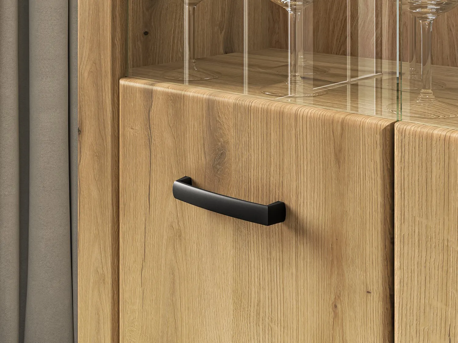 Witryna szklana 2-drzwiowa DORA 92x40x144 dąb evoke - 1DORA03-001