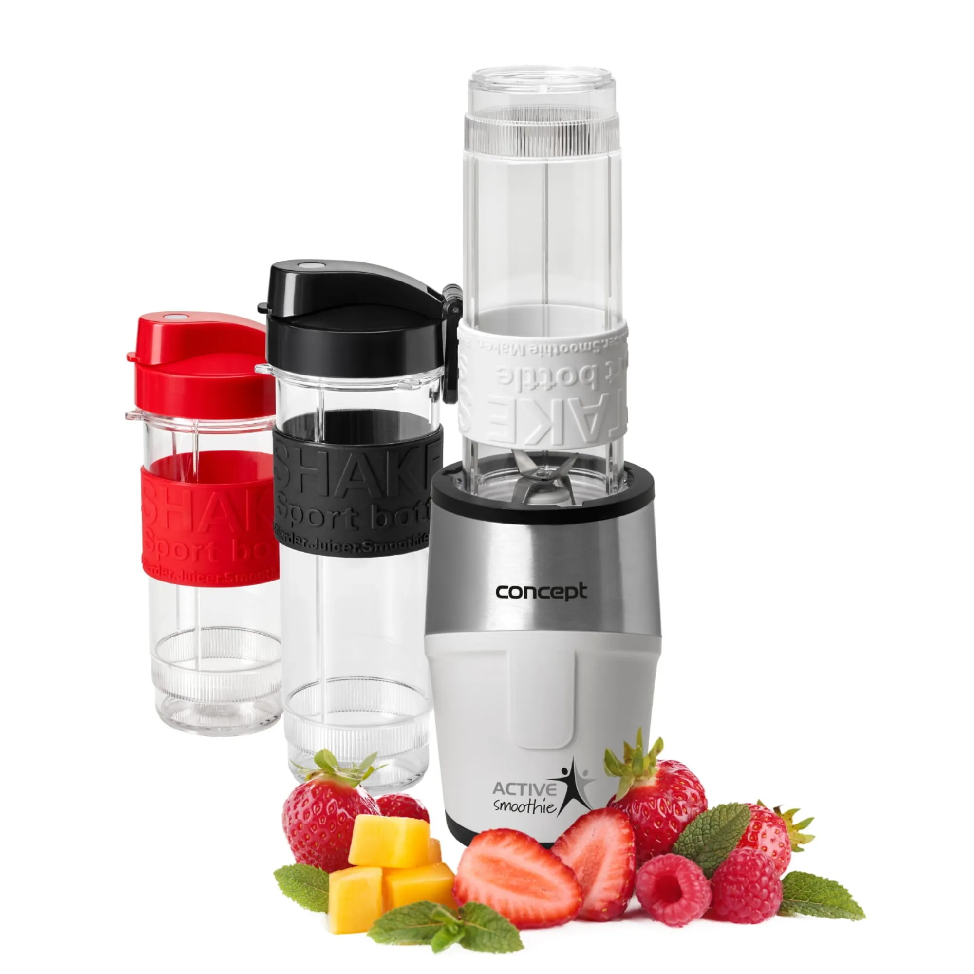 Blender kielichowy SMOOTHIE BIAŁY: kubek miksujący + 2 bidony CONCEPT Blender kielichowy SMOOTHIE BIAŁY: kubek miksujący + 2 bidony CONCEPT
