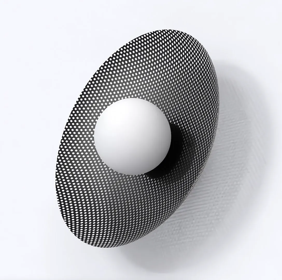 statue, abstract, pattern-pli, czarna obrączka, biała kula