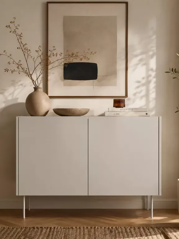 Komoda 2-drzwiowa DESIN z 2 szufladami 120 cm kaszmir dąb nagano
