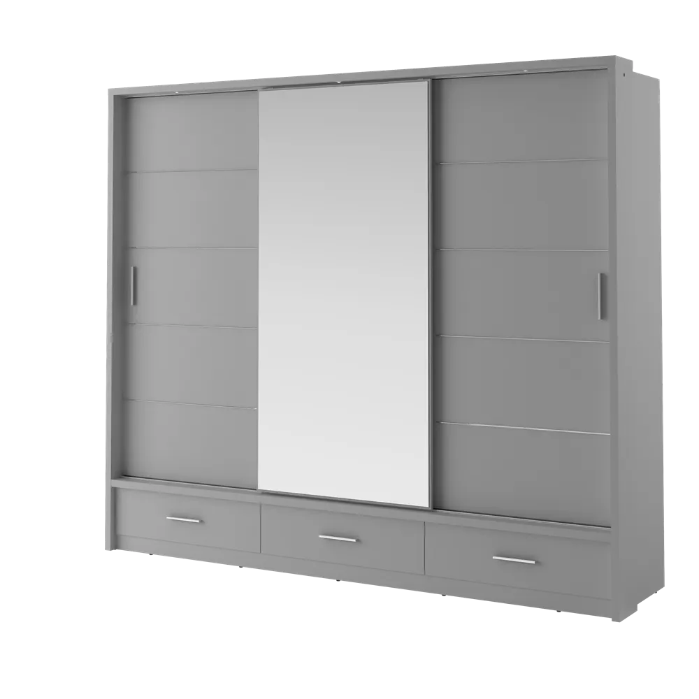 Szafa 3-drzwiowa LED ARTI AR-01P szara