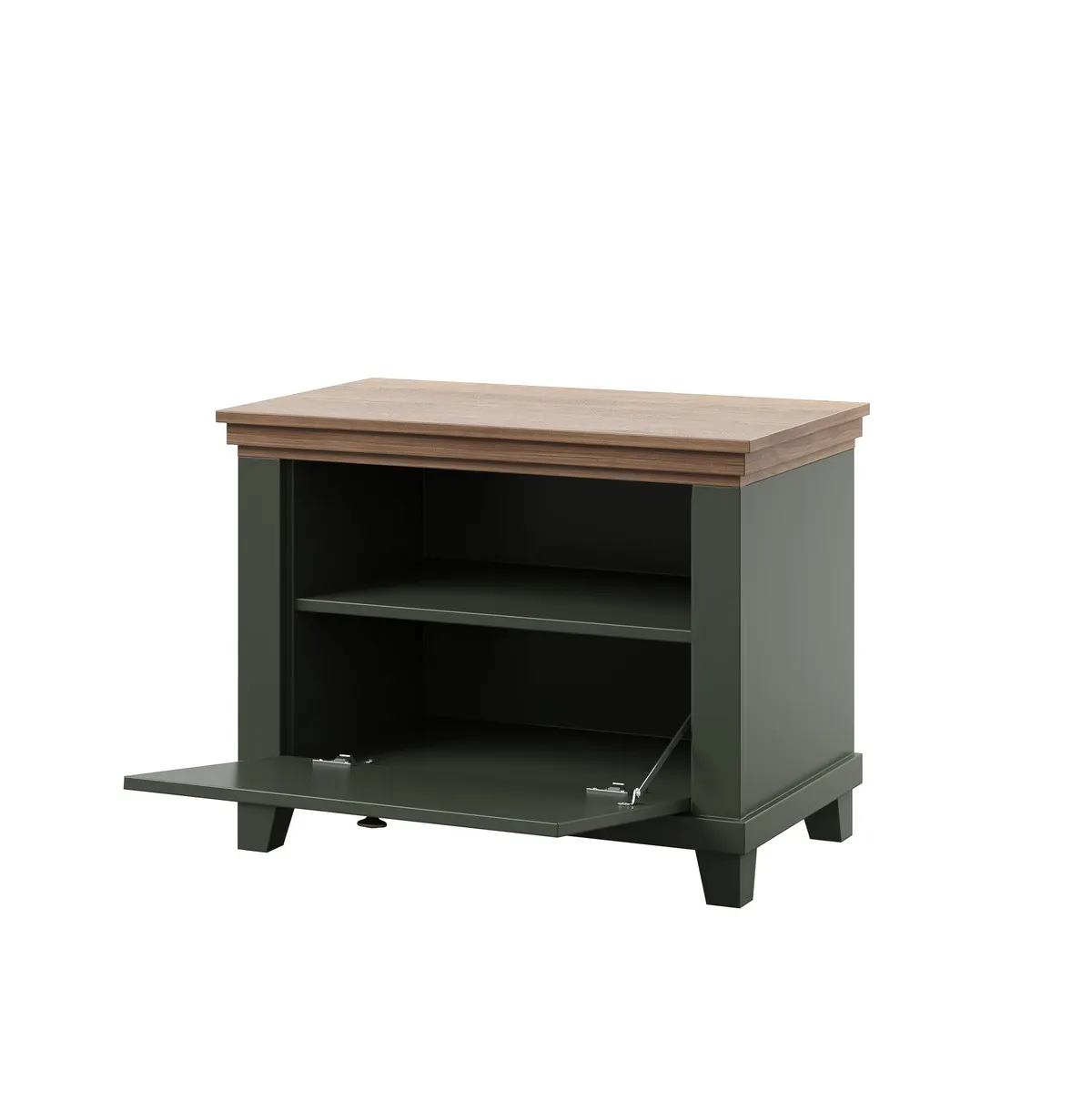 Szafka na buty z półkami EVORA 71x55 ciemnozielona/dąb Lefkas - 24ZRJU38