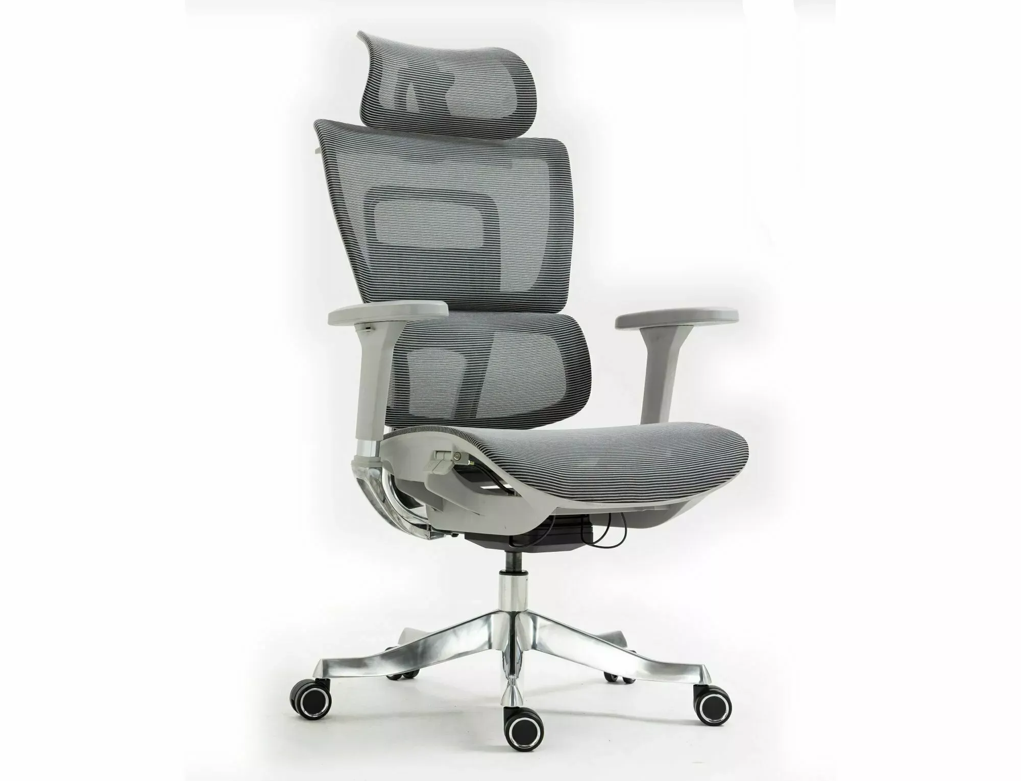 Fotel obrotowy biurowy WINNER LUX z zagłówkiem ergonomiczny szary - OBRWINNERLUXSZ