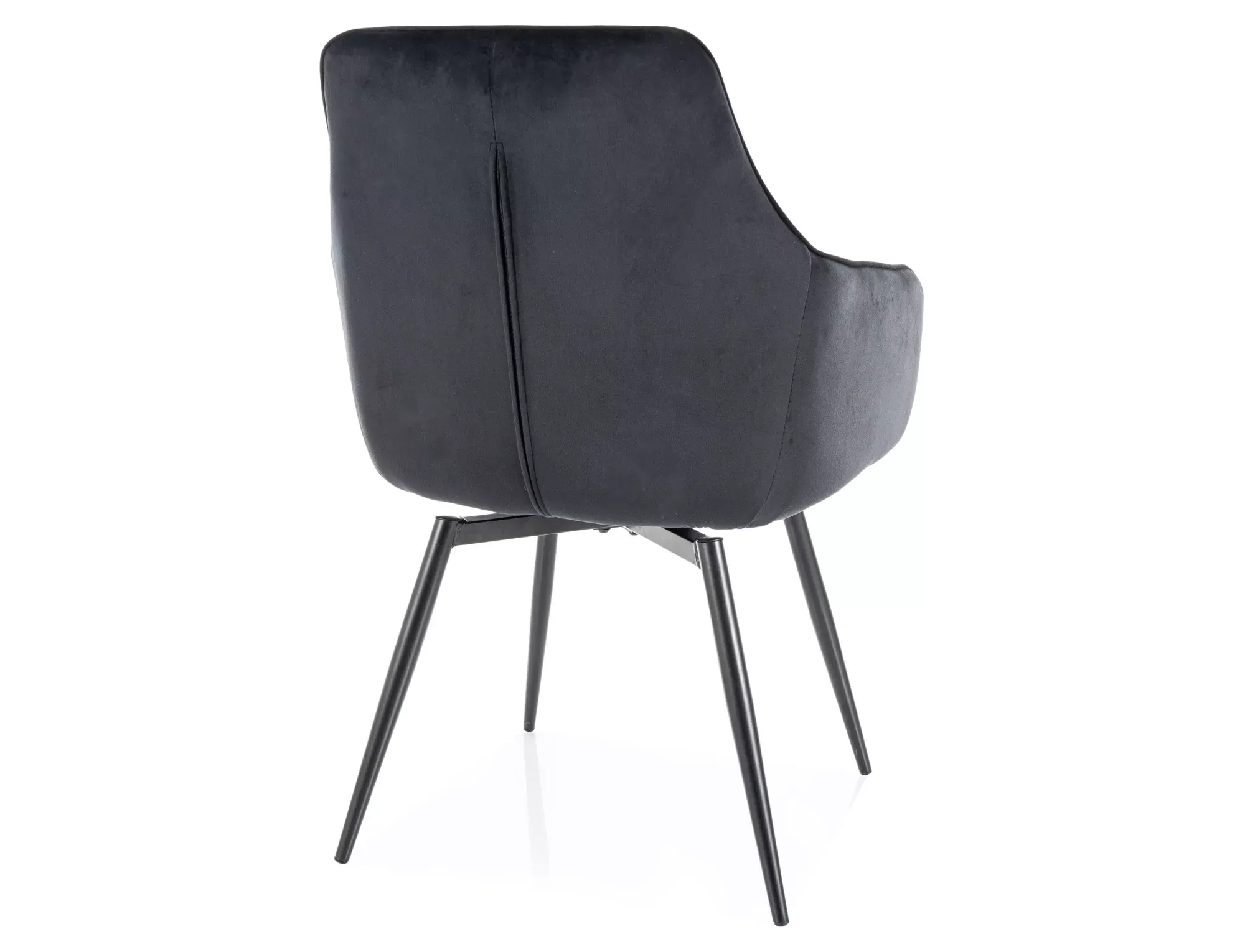 Krzesło tapicerowane SERVIO VELVET Bluvel 19 czarny czarne nogi