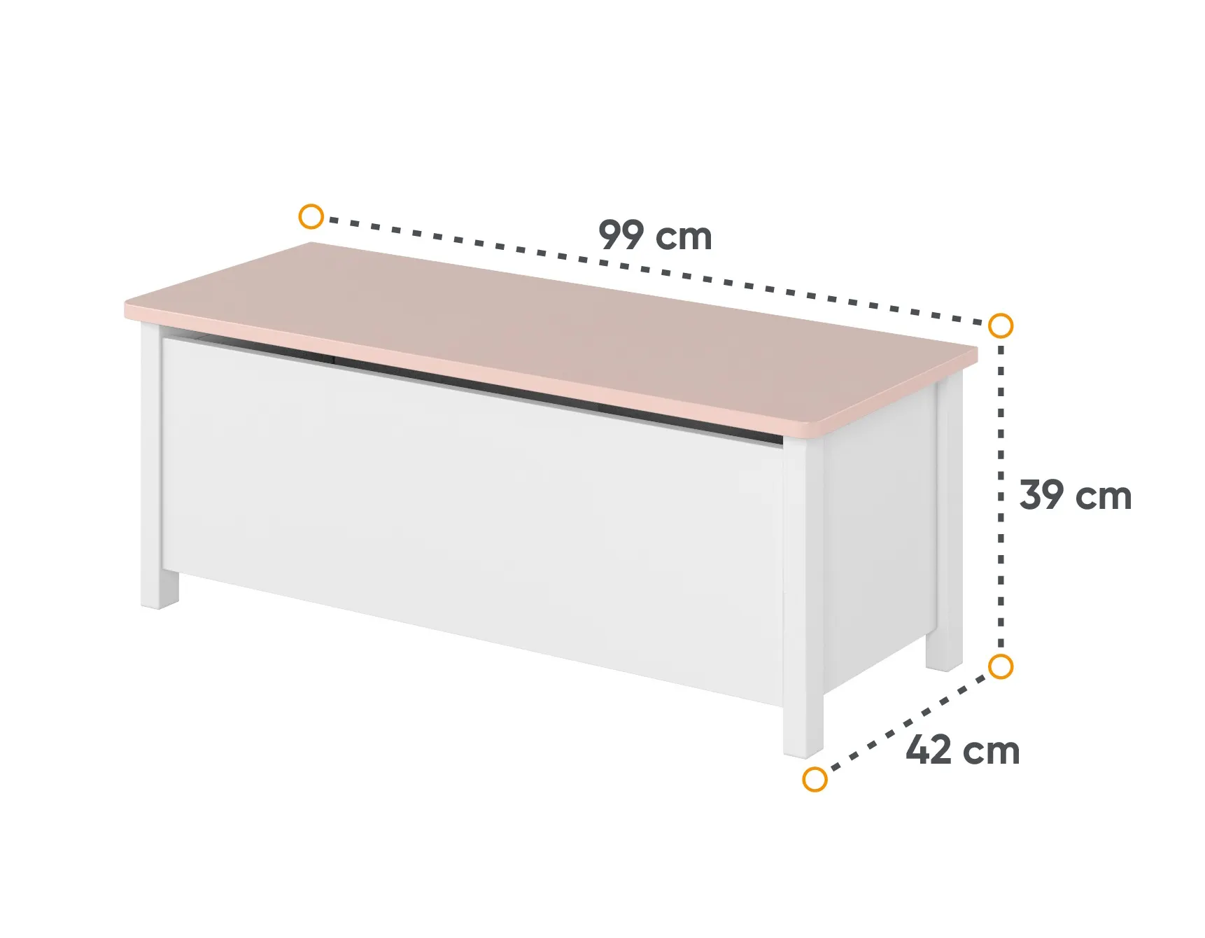 Skrzynia na zabawki LUNA LN-10 biało-różowa - LN10BR