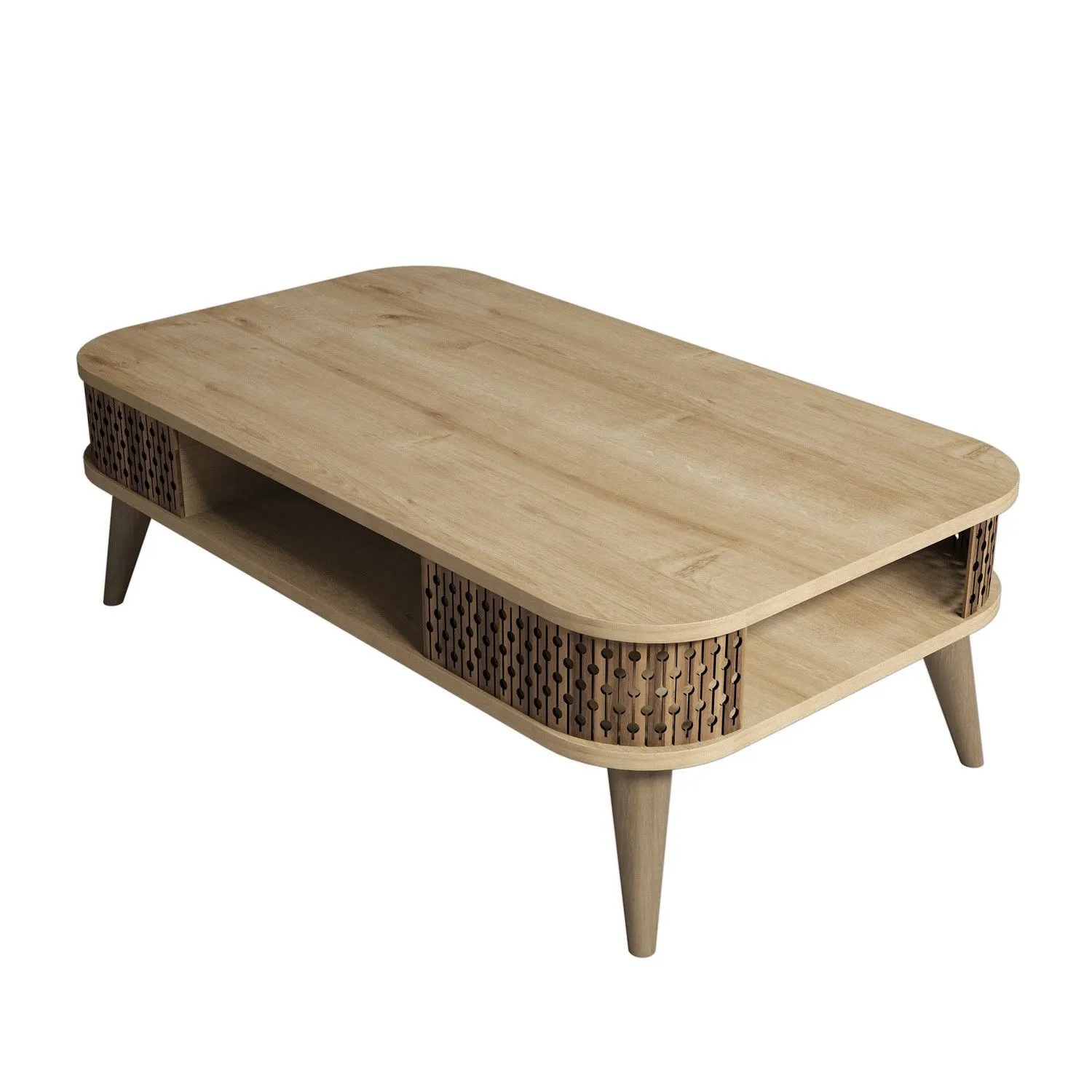 Stolik kawowy z półka EYLUL 60x105 cm dąb naturalny Stolik kawowy z półka EYLUL 60x105 cm dąb naturalny