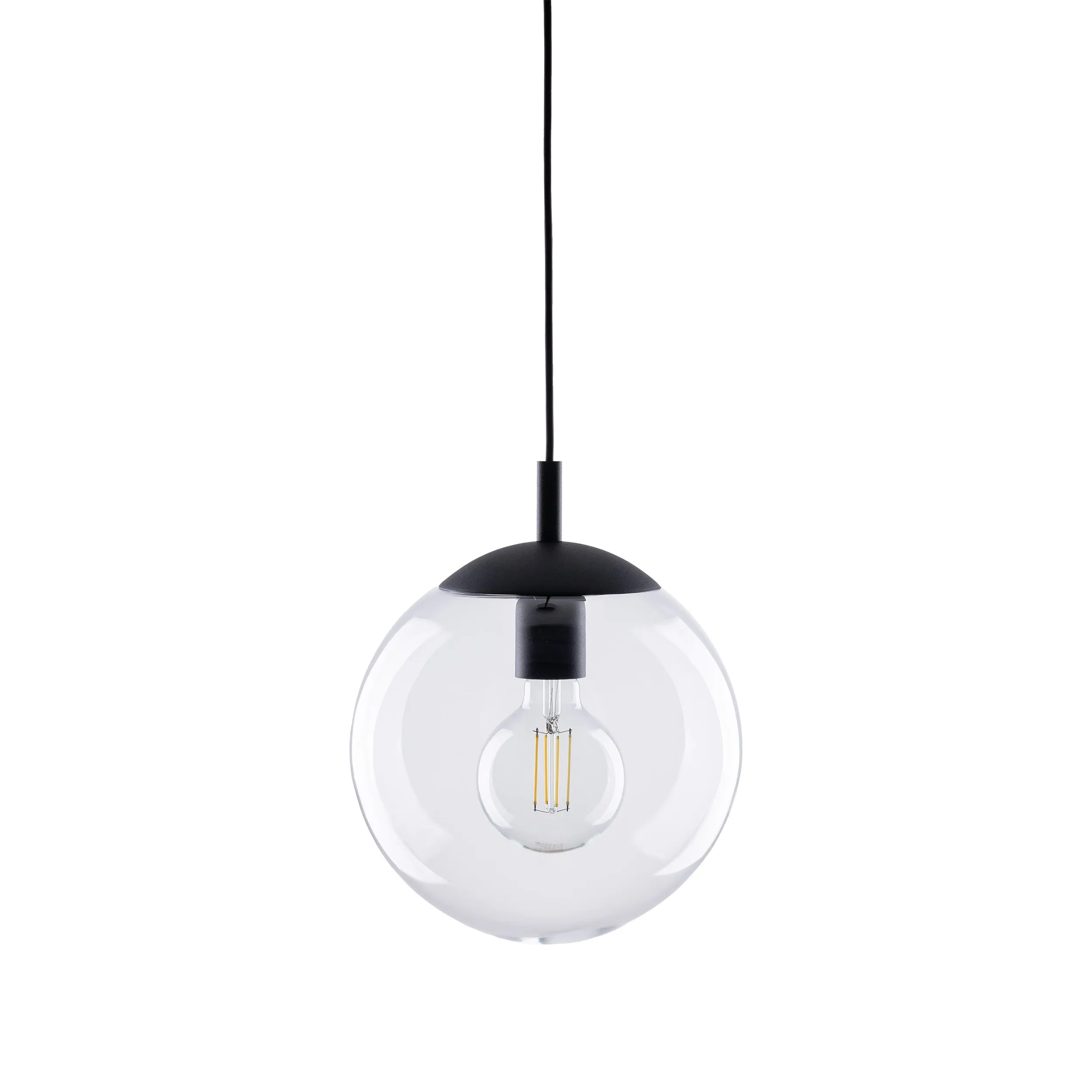 Lampa wisząca ESME czarna z transparentnym szklanym okrągłym kloszem 170x25cm - TK_3266