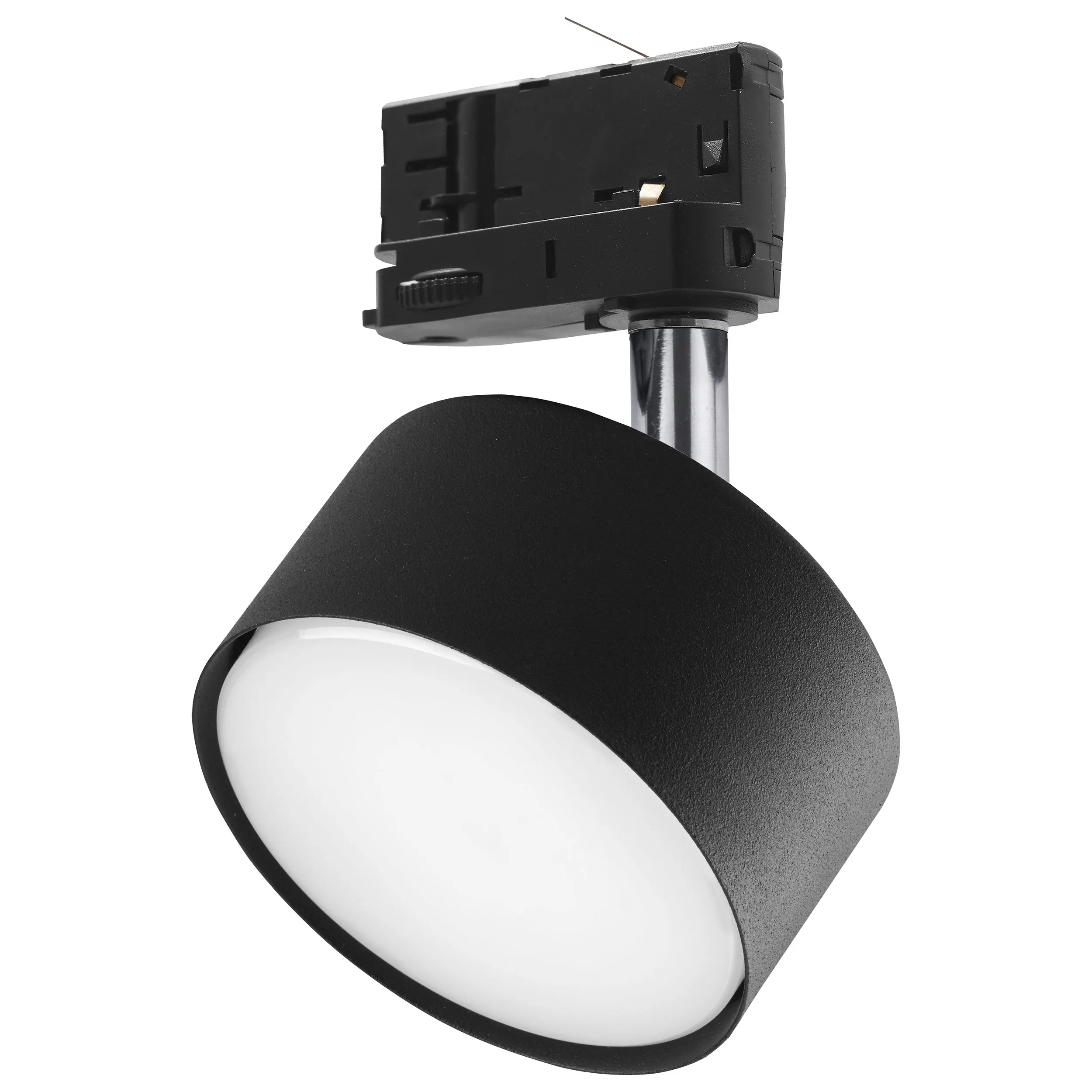 Lampa listwowa TRACER LED 8W czarna z chromowanym elementem okrągła trójobwodowa regulowana 12x11x8cm Lampa listwowa TRACER LED 8W czarna z chromowanym elementem okrągła trójobwodowa regulowana 12x11x8cm