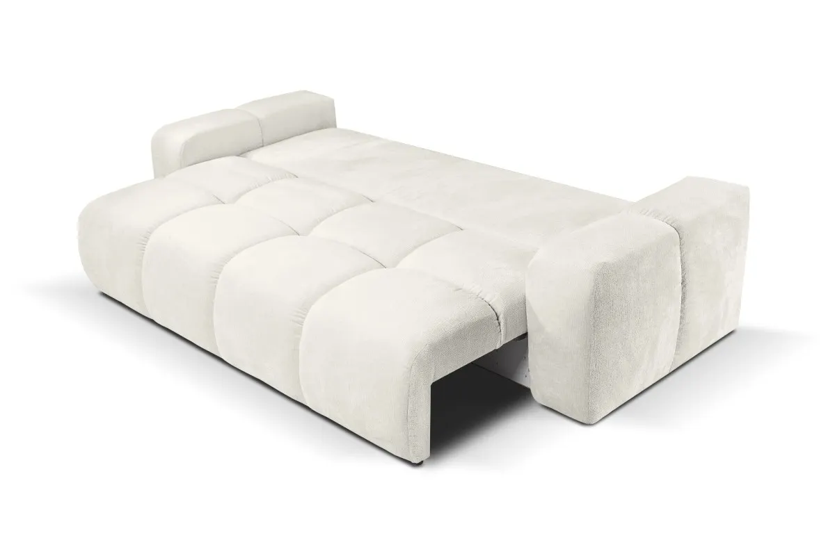 Sofa rozkładana z pojemnikiem SOHO 259 cm pikowana beżowa - SOHO_SO_PH02