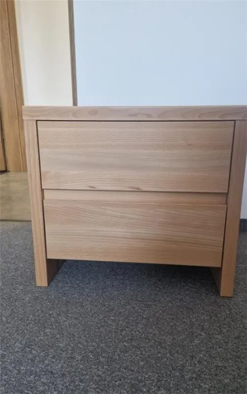 Szafka nocna bukowa z 2 szufladami SN115 - naturalny bukowy - 02905