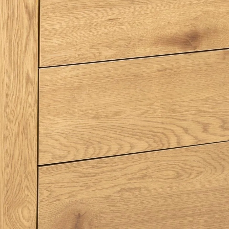 Komoda 1-drzwiowa z 3 szufladami MOODY 120x40x82 Naturalny, Czarny — zdjęcie 7
