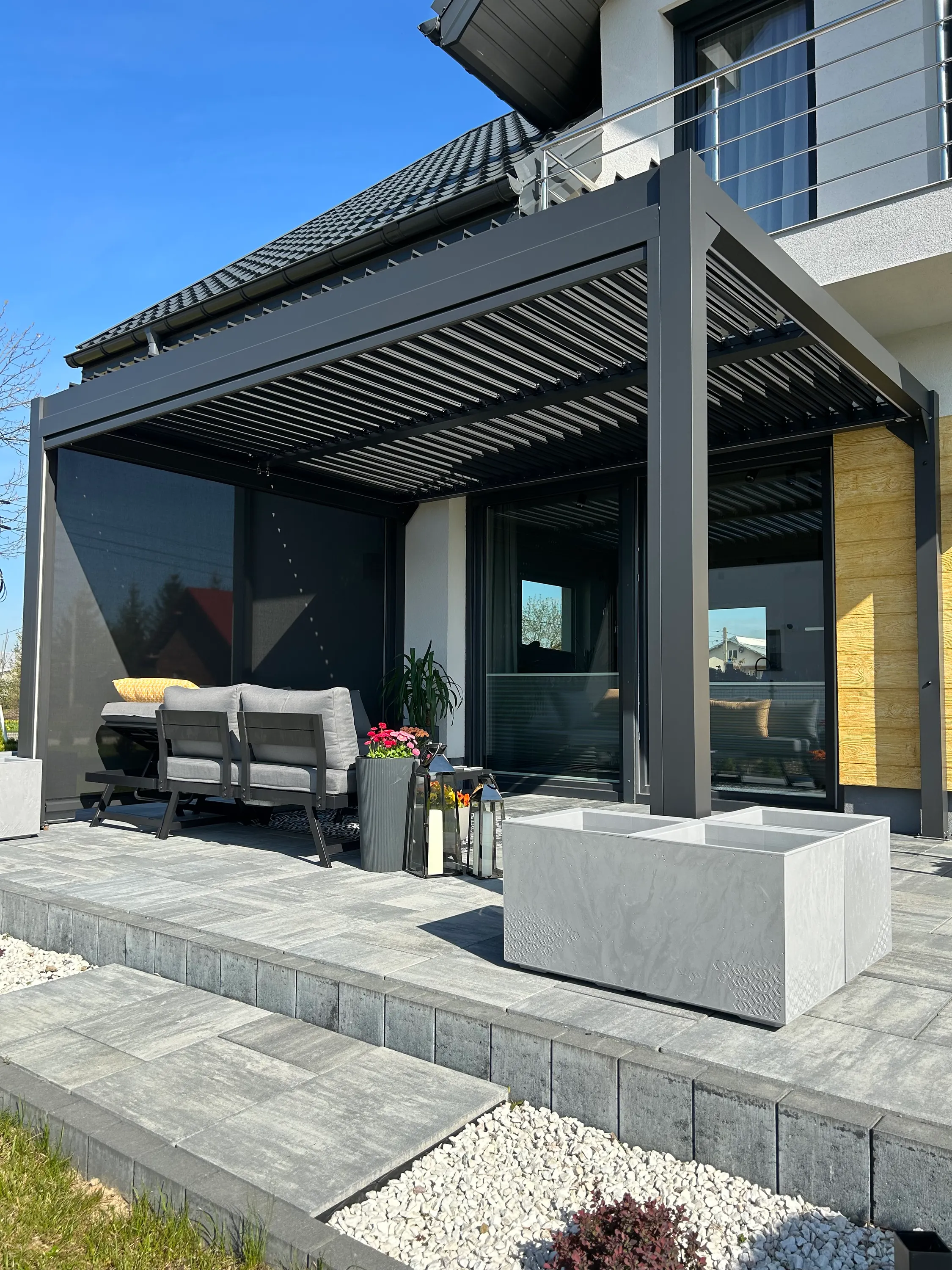 Pergola elektryczna LUXE 3x4m antracyt z LED - MI_5905610251475