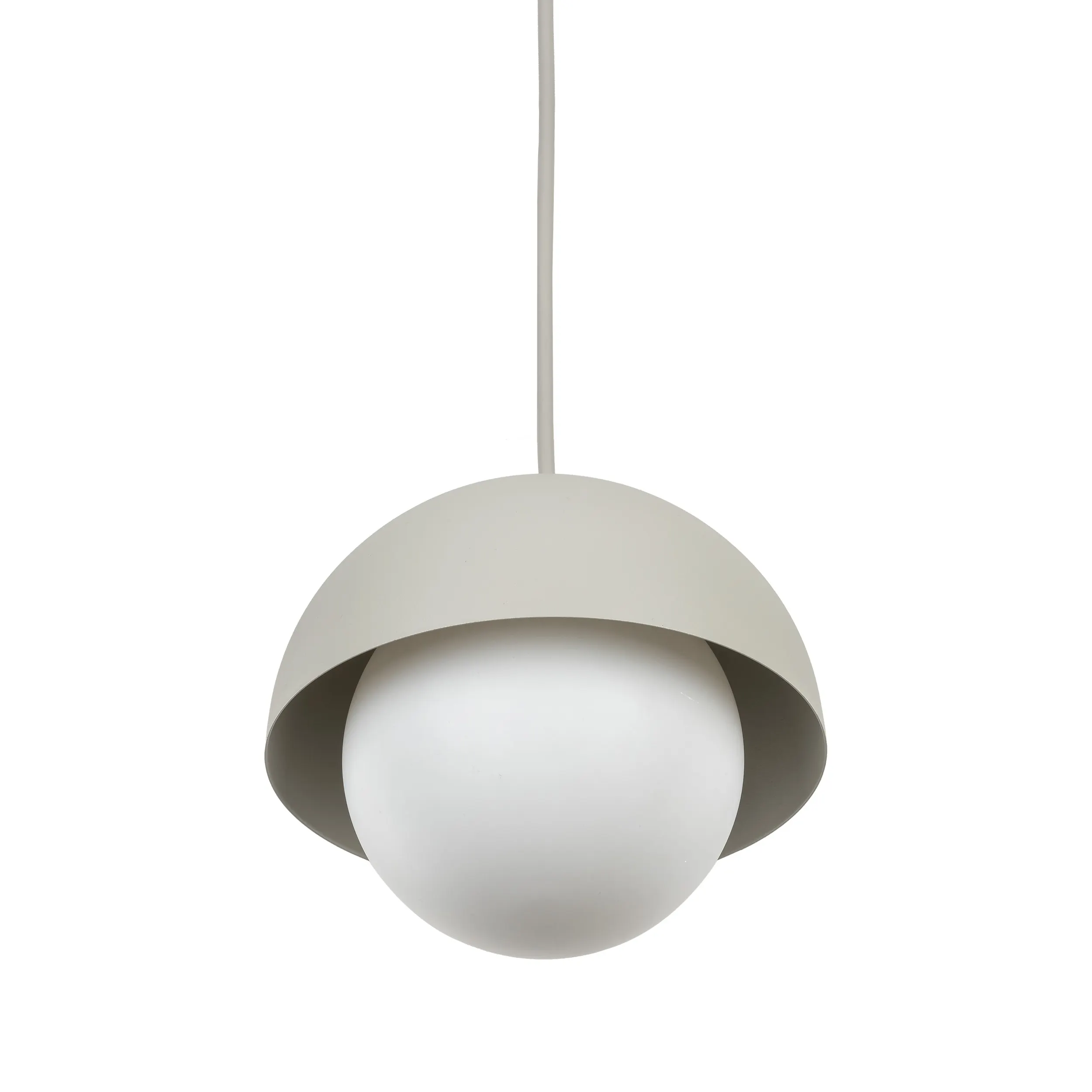 Lampa wisząca BONO beżowa z okrągłym białym kloszem 150x17cm - TK_10205