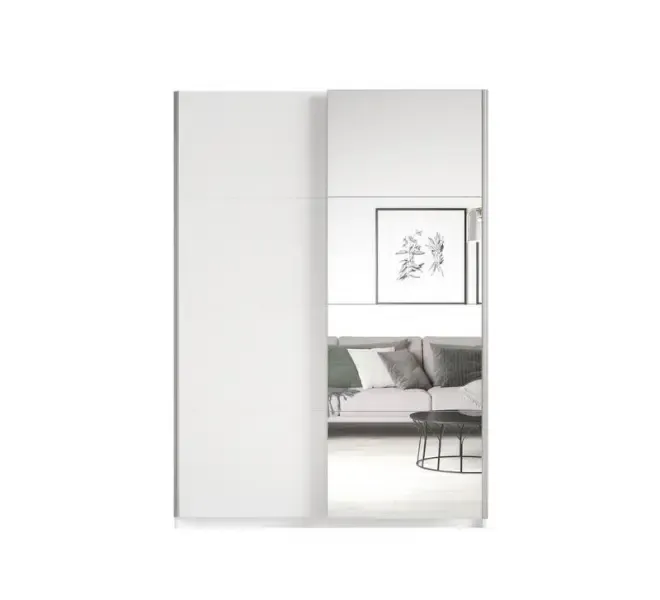 Szafa BETA 55 rozsuwana biała z lustrem 210x150x61cm