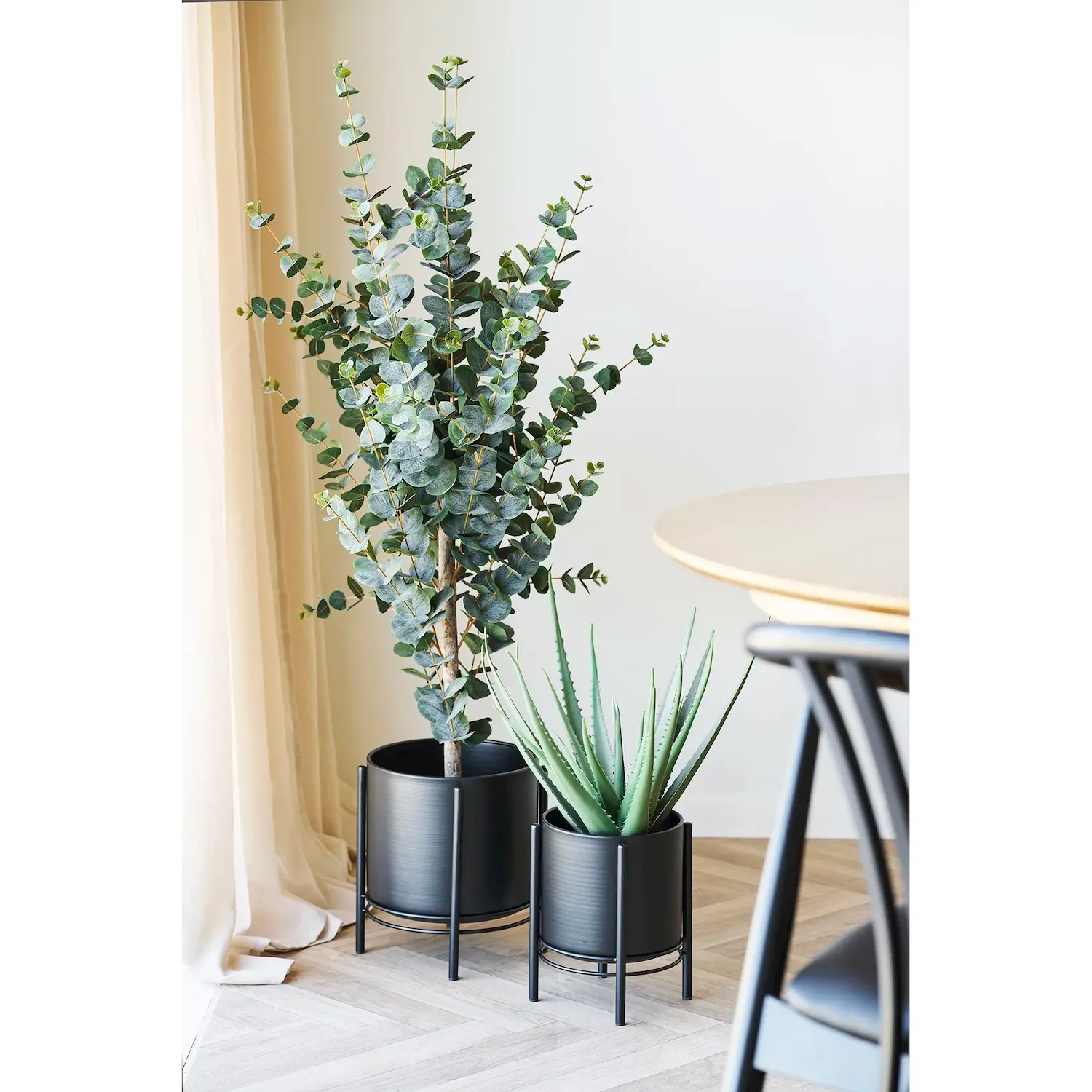 Doniczki stalowe FLOWERPOT Zestaw 2 sztuk czarne - 4451304