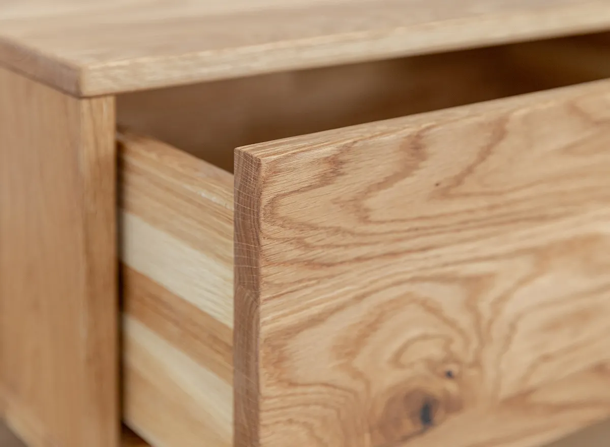 Stolik kawowy dębowy COLLODI z szufladą i półką - dąb olejowany 70x110 - ZICOL12