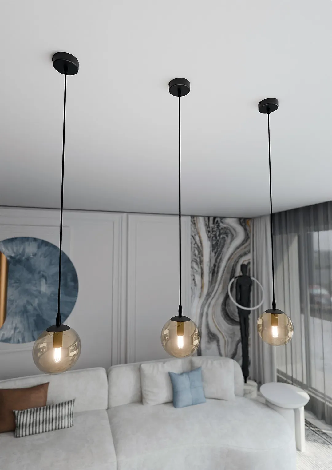 Lampa wisząca COSMO 1 czarny miodowy — zdjęcie 4
