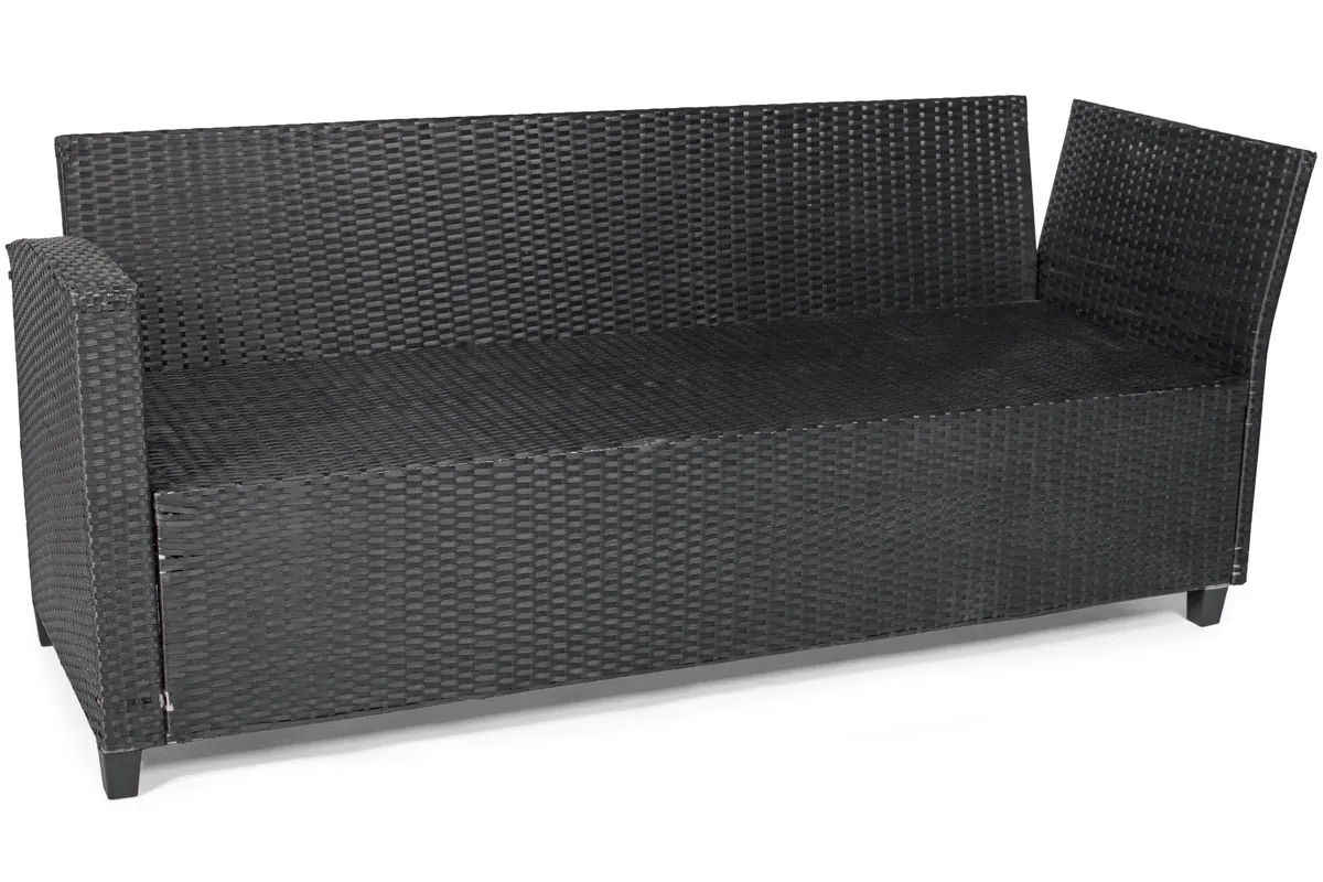 Narożnik ogrodowy wypoczynkowy SZTOKHOLM ze stołem technorattan czarny - FE5906480909794