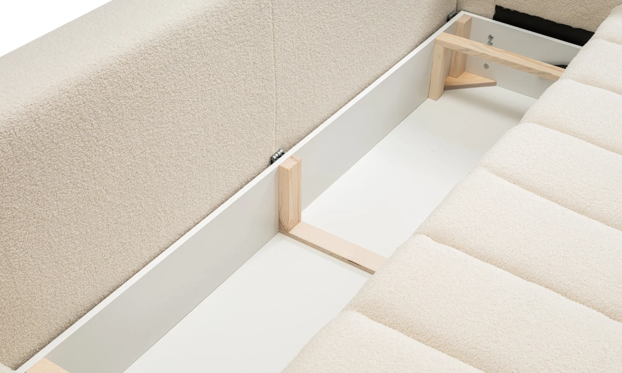 Sofa rozkładana z pojemnikiem BALOO LAMBI 248 cm pikowana beżowa - BALOO_SOF_LAMBI8
