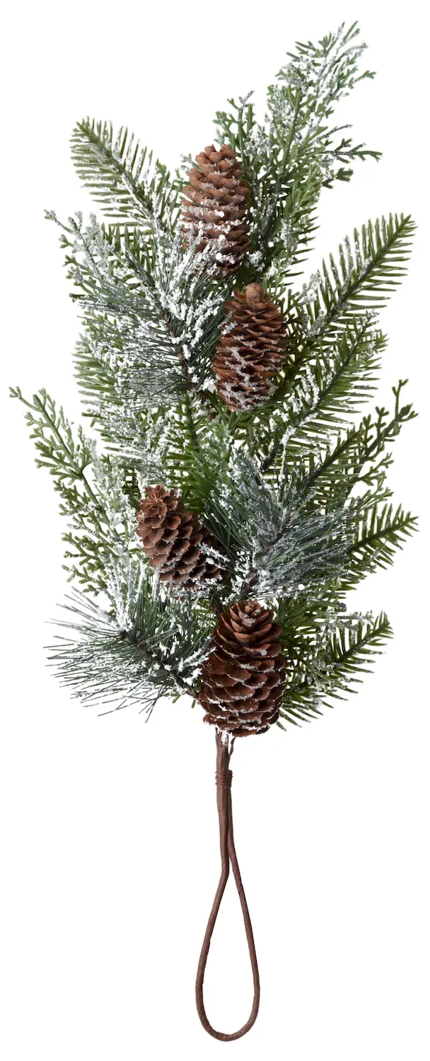 Zawieszka SOSNOWA ZE ŚNIEGIEM I SZYSZKAMI zielona