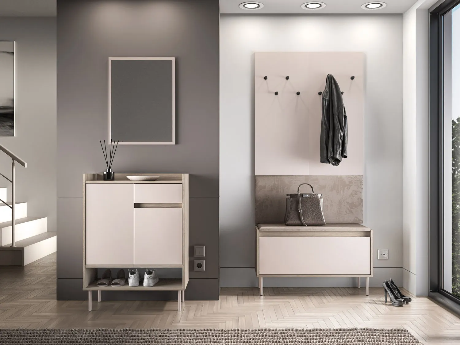 Szafka na buty z szufladą VOCO 70x95 dąb cremona/kaszmir - 1VOCO03-001