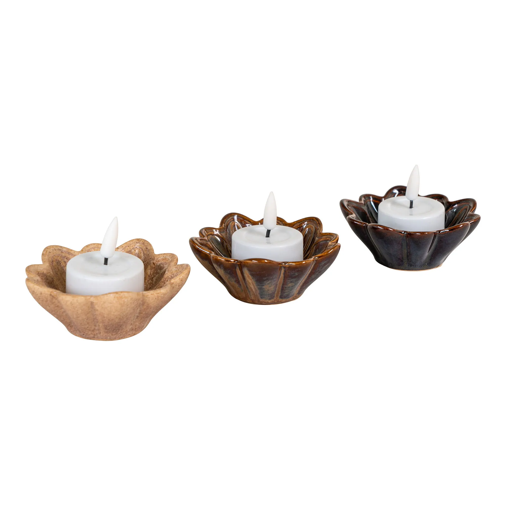 Miska ceramiczna BOWL zestaw 3 szt. beżowy brązowy ciemny brąz - 4441704