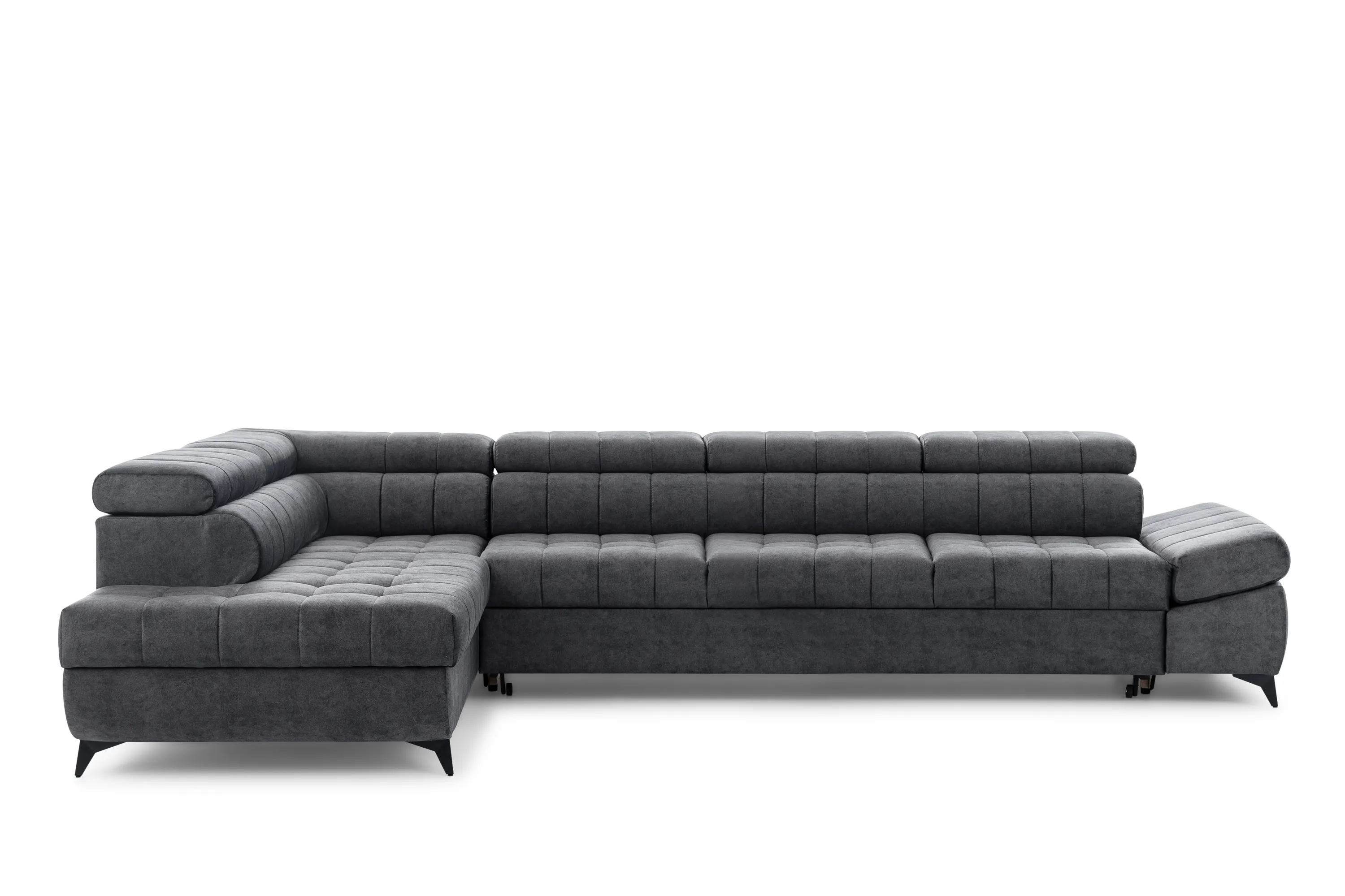 Narożnik lewostronny VALORIS MAXI regulowane zagłówki i podłokietniki tkanina Zeta 305 beżowy - B_168598