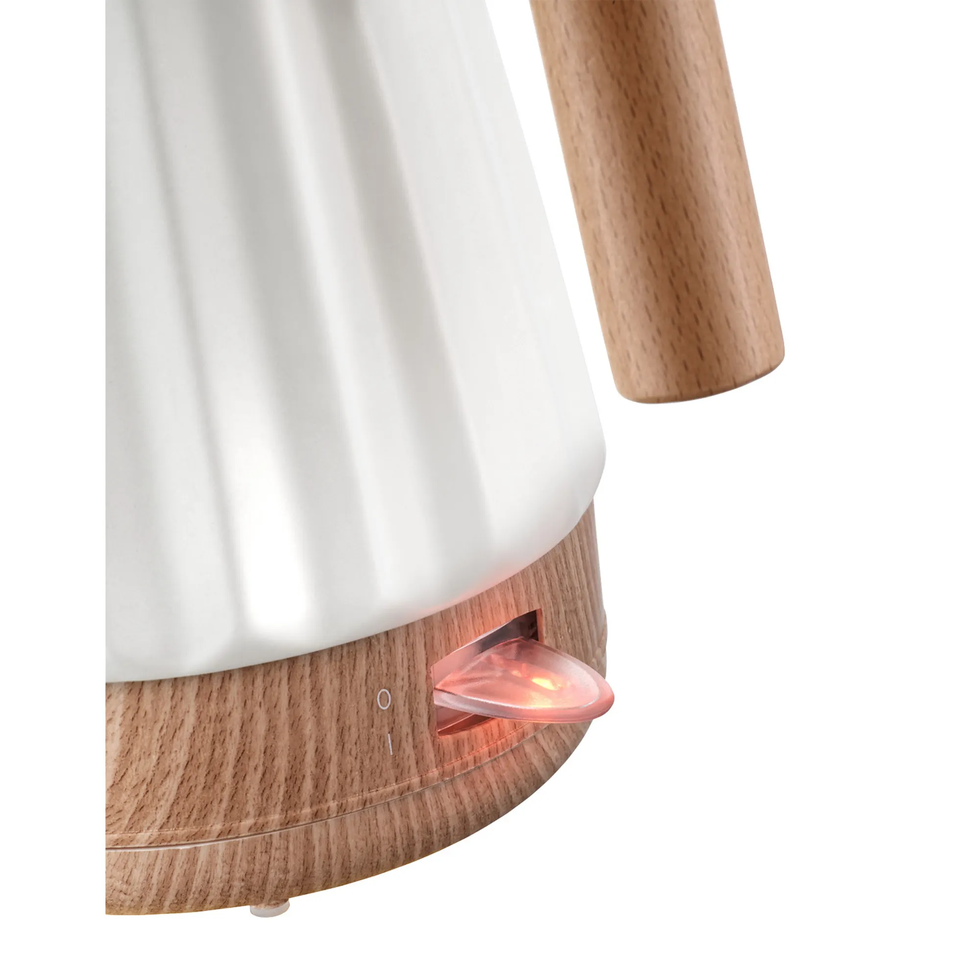 lamp, wood, base, różowe światło, włącznik/wyłącznik