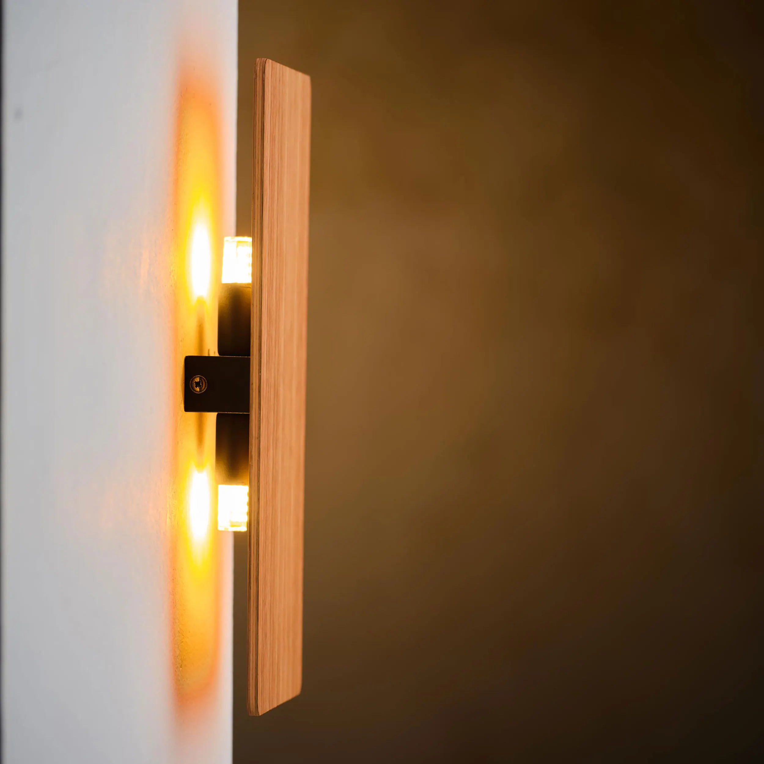 Kinkiet TAVOLA drewniany jasny prostokątny 35x16x4cm - TK_3272