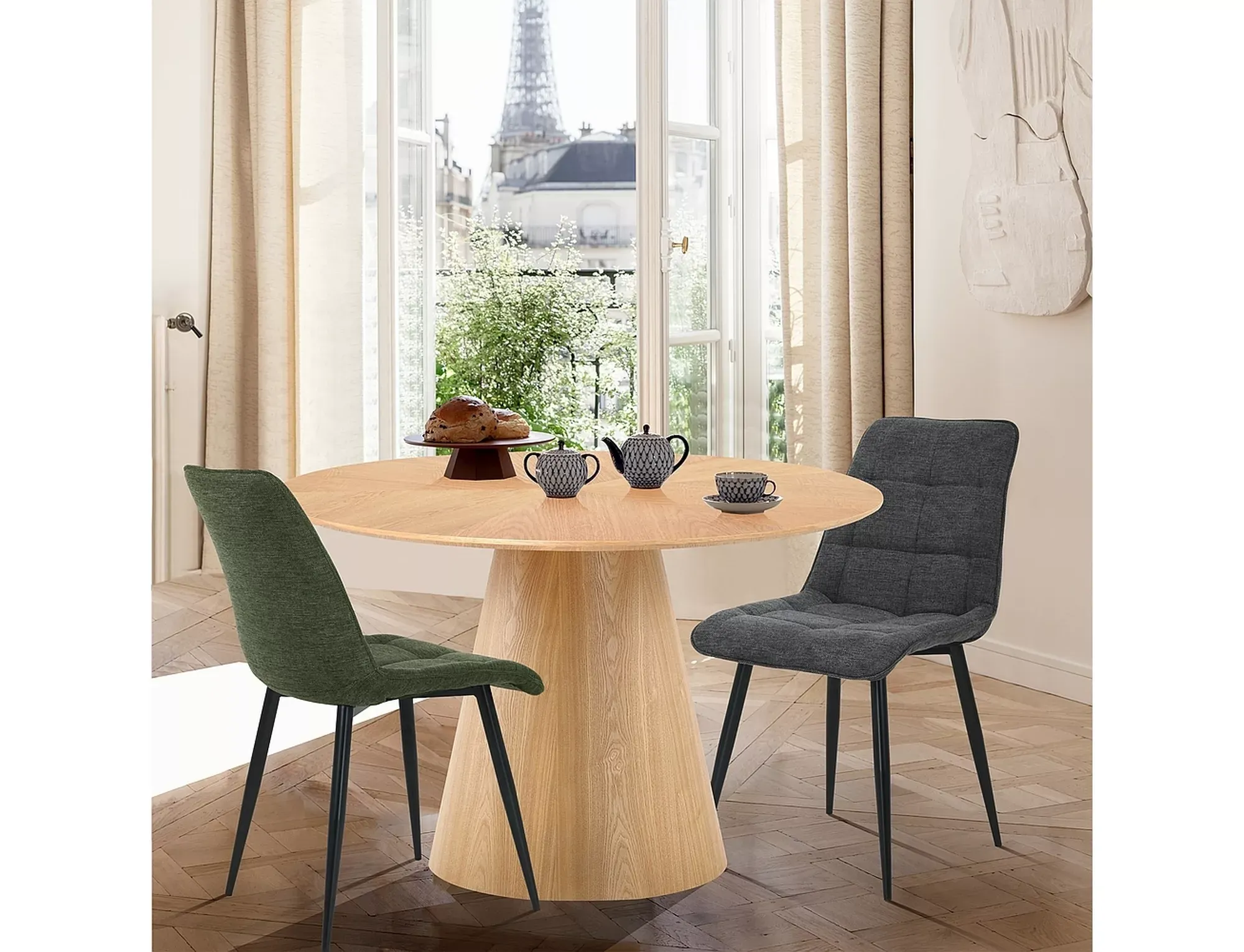 Stół okrągły ANGEL 120 cm efekt dębu - ANGELDFI120