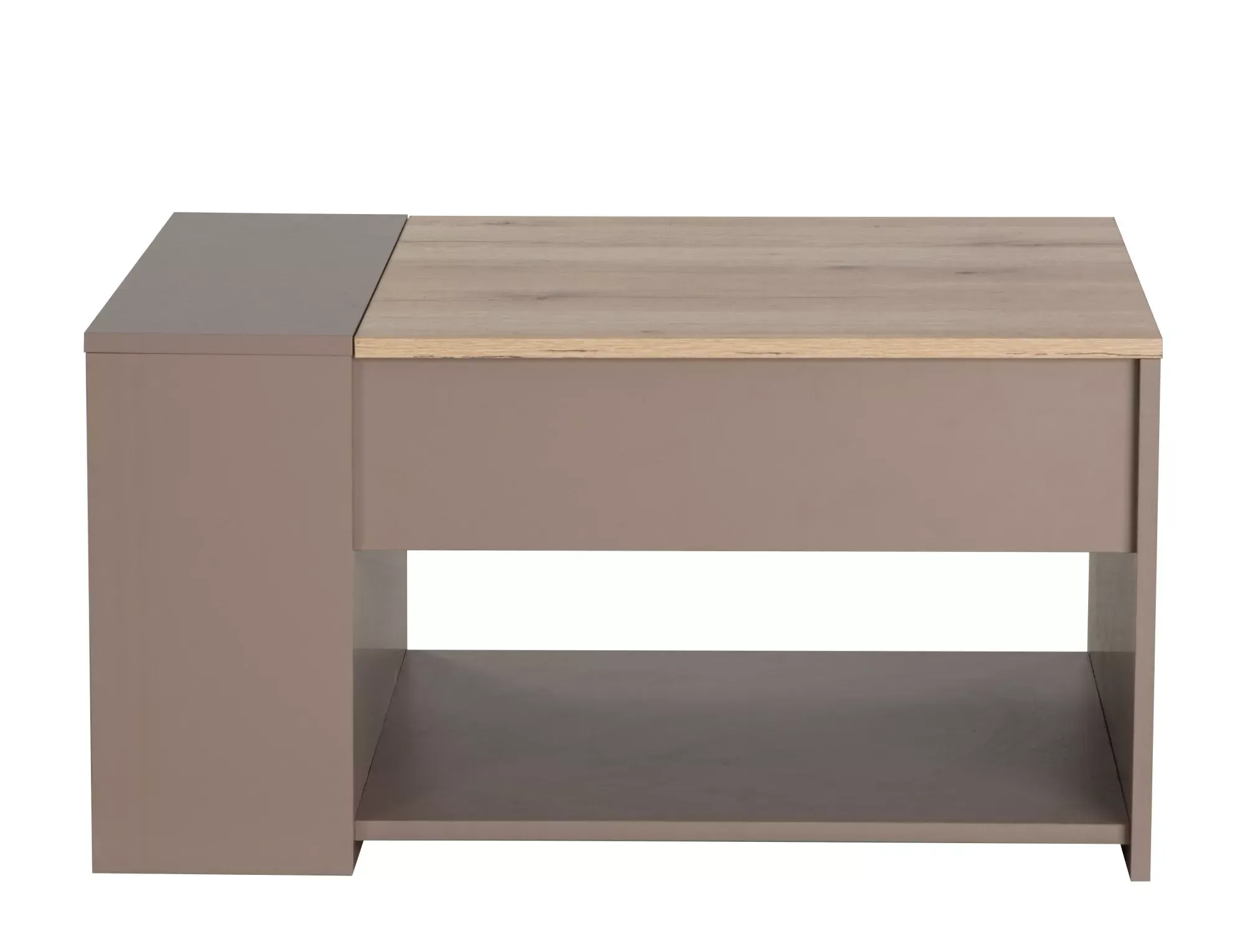 Stolik kawowy DROP 80x60 regulowany dąb alpejski/beż - DROPDBE