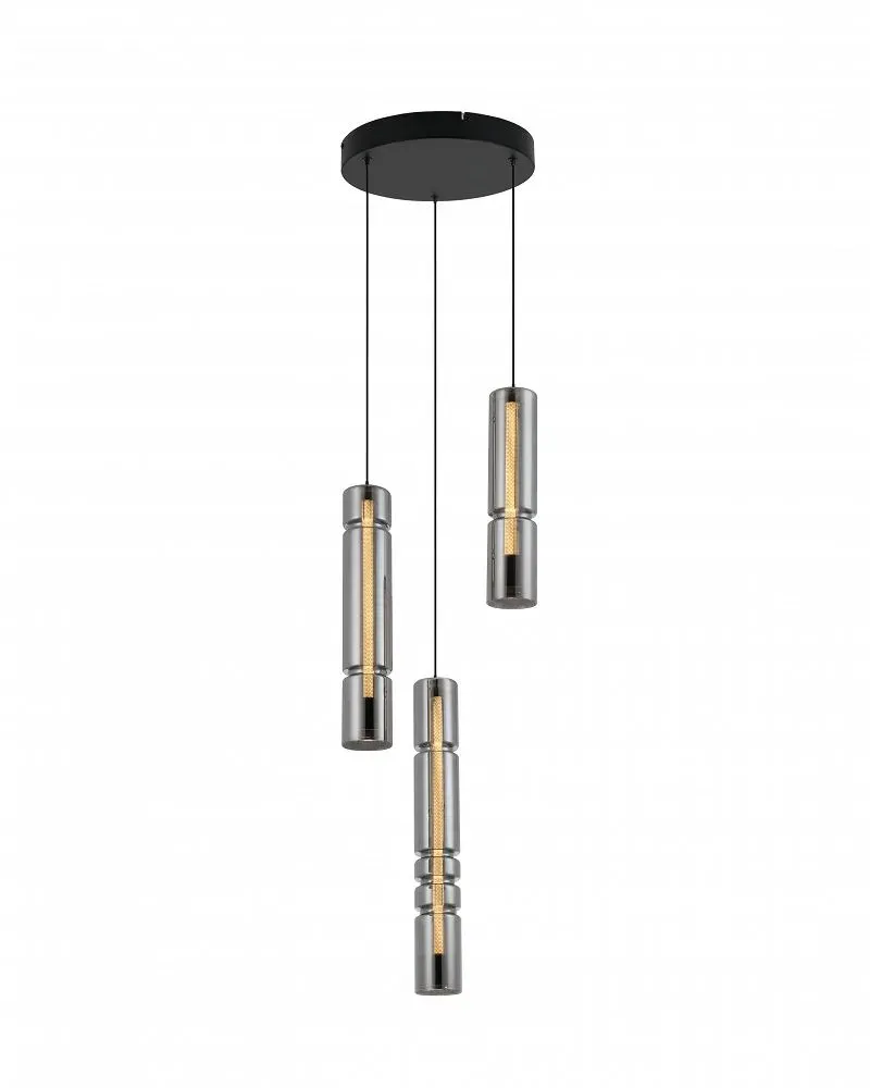 Lampa wisząca CILINDRO 3 LED dymiony