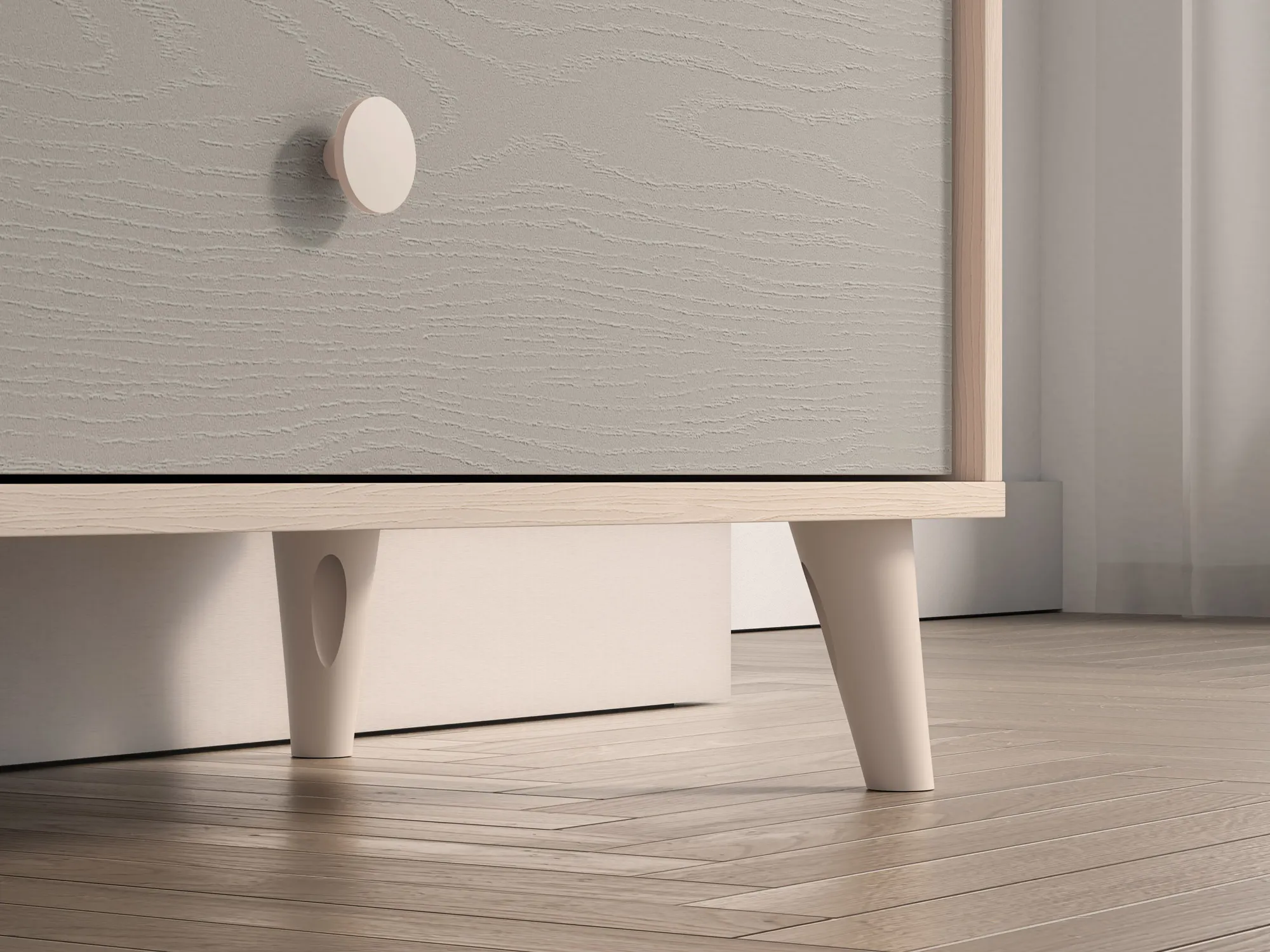 Komoda z 3 szufladami MEVEL 06 piasek pustyni, szary pallad - 1MEVE06-002