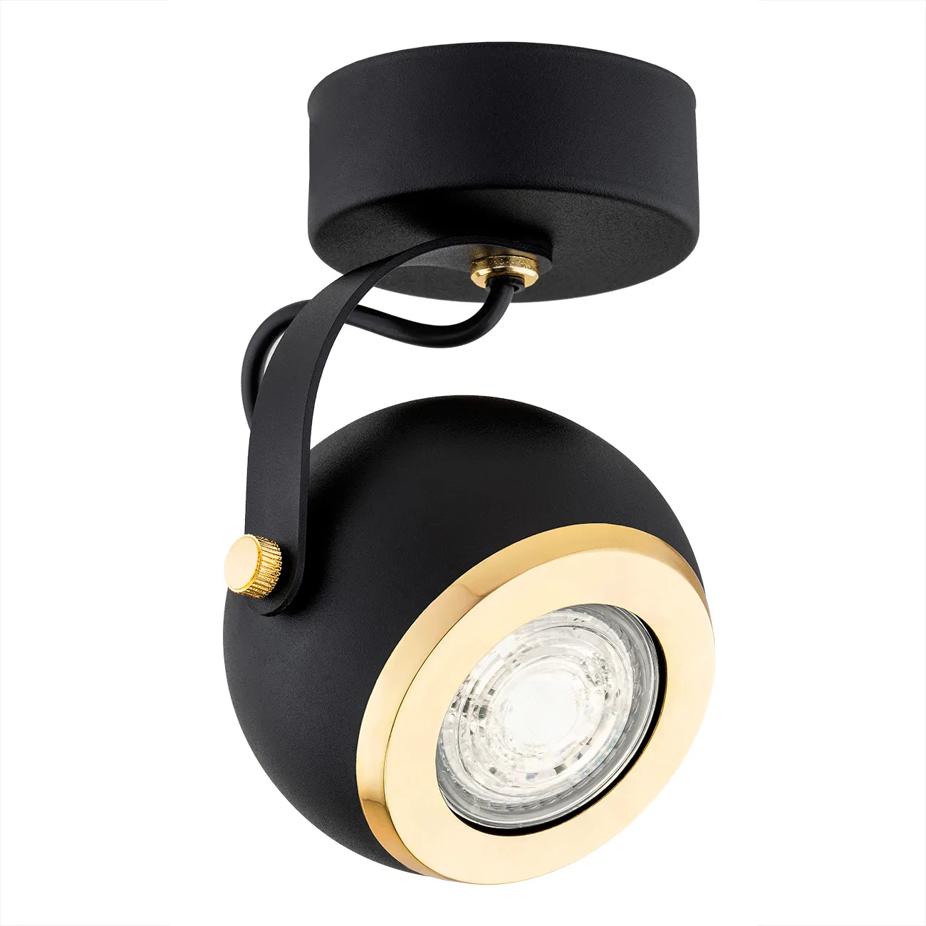 Plafon KOS PLUS metalowy czarny mosiądz regulowany 15x10cm Plafon KOS PLUS metalowy czarny mosiądz regulowany 15x10cm