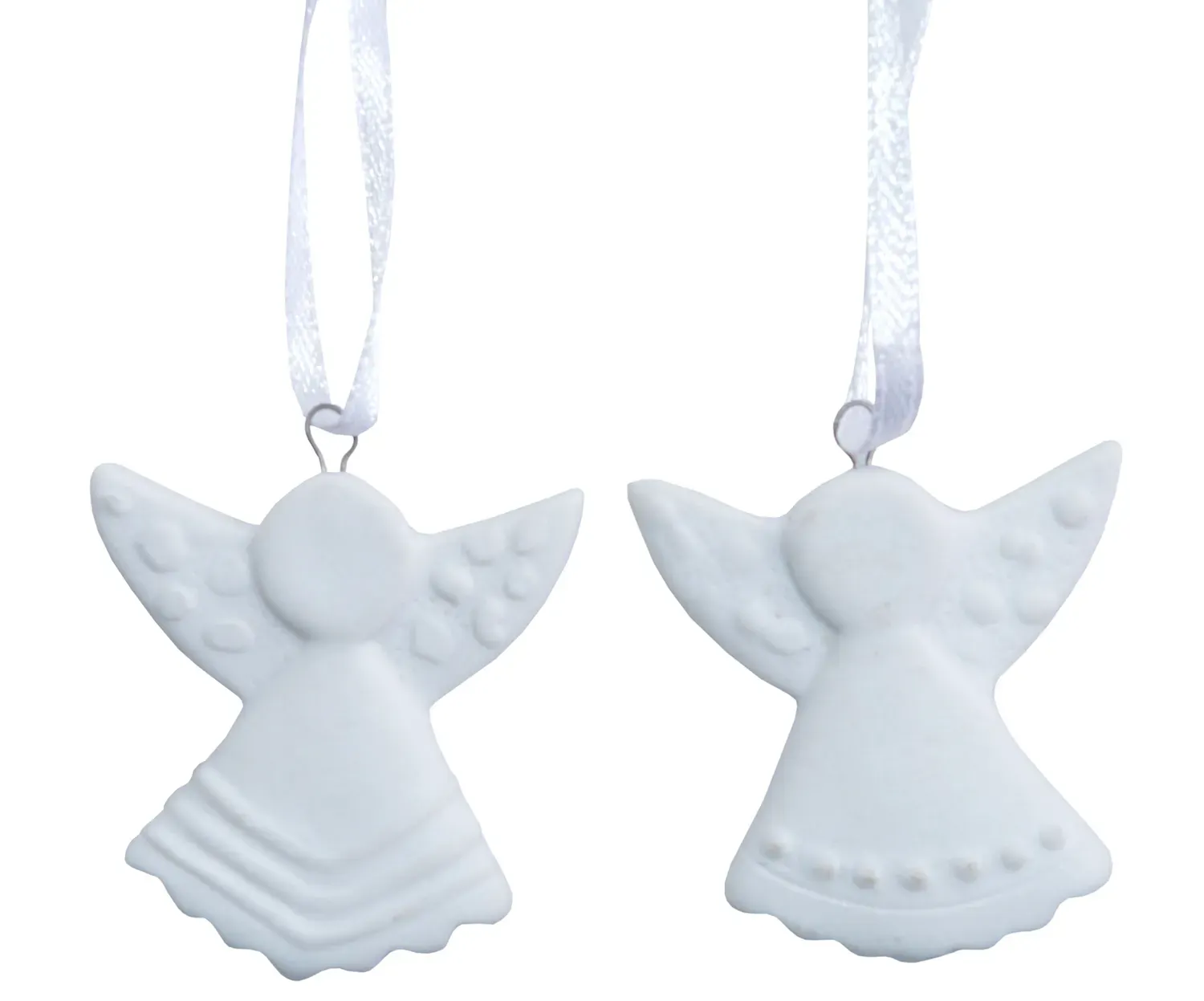 Zawieszka porcelanowa ANIOŁEK MINI zestaw 2 sztuk biały