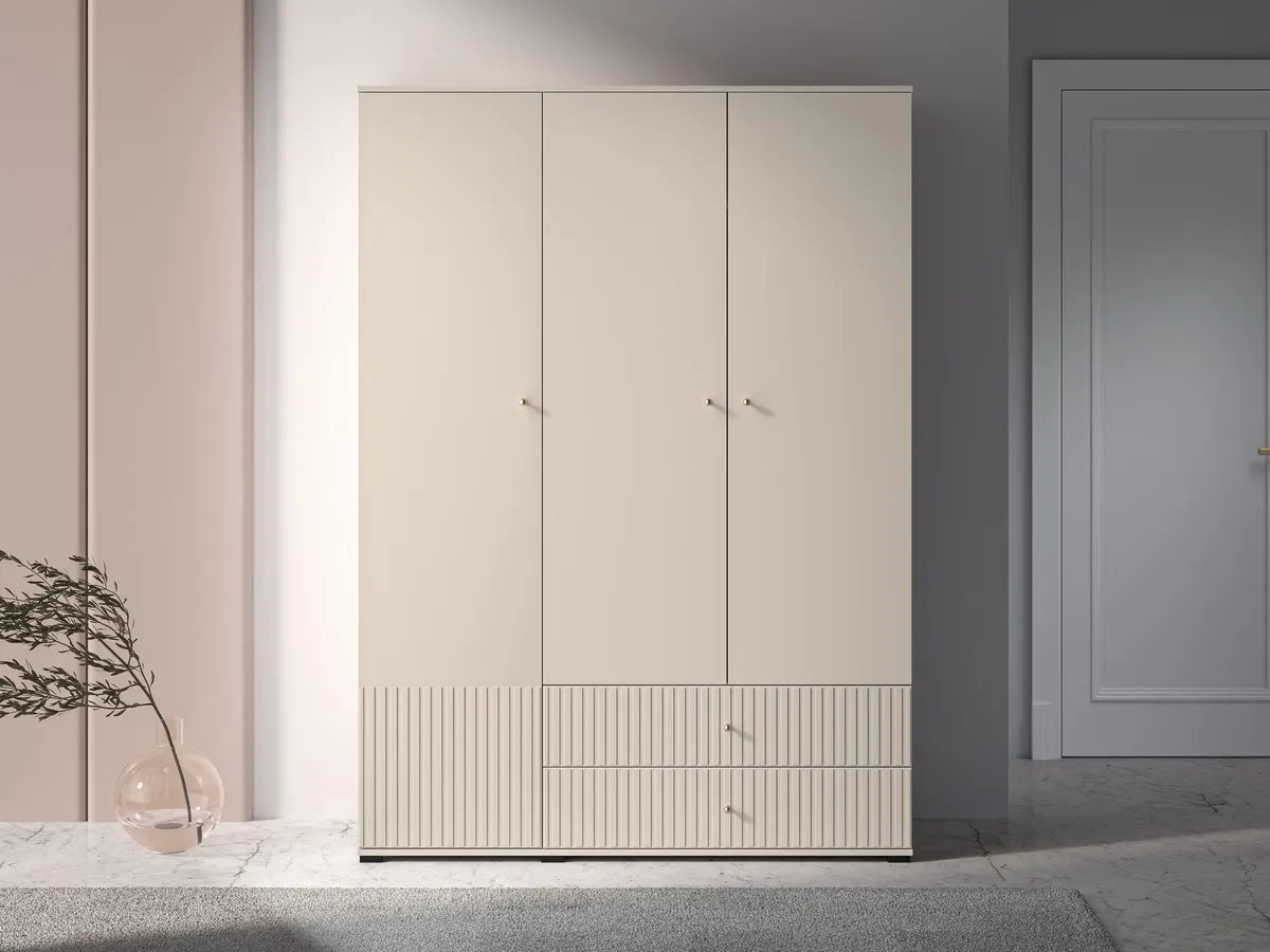 Szafa 3-drzwiowa z 2 szufladami SOPHIE 22 cashemere 150x55x210 cm - 1SOPH22-001