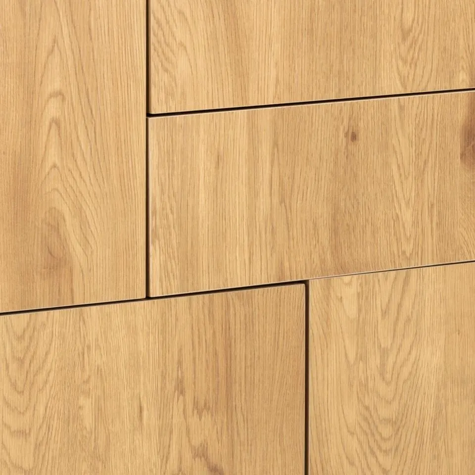 Komoda 3-drzwiowa z 2 szufladami MOODY 80x40x103 Naturalny, Czarny - 0000083431