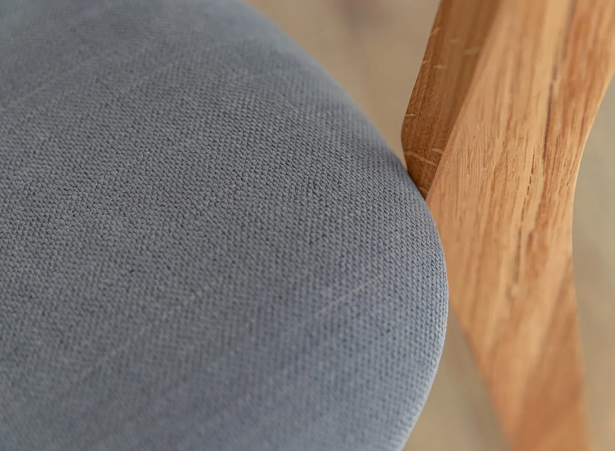 Krzesło drewniane LEON grafitowe siedzisko dąb olejowany - KULKLM85