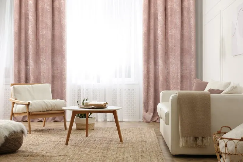 ZASŁONA GOTOWA GOJA 140 X 250 CM PUDROWY RÓŻ - EU_383400