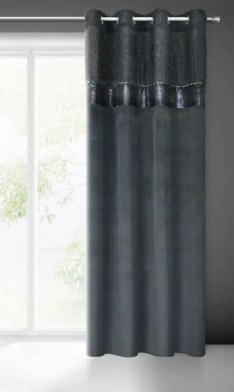 ZASŁONA GOTOWA JASMIN 140 X 250 CM CZARNY - EU_373178