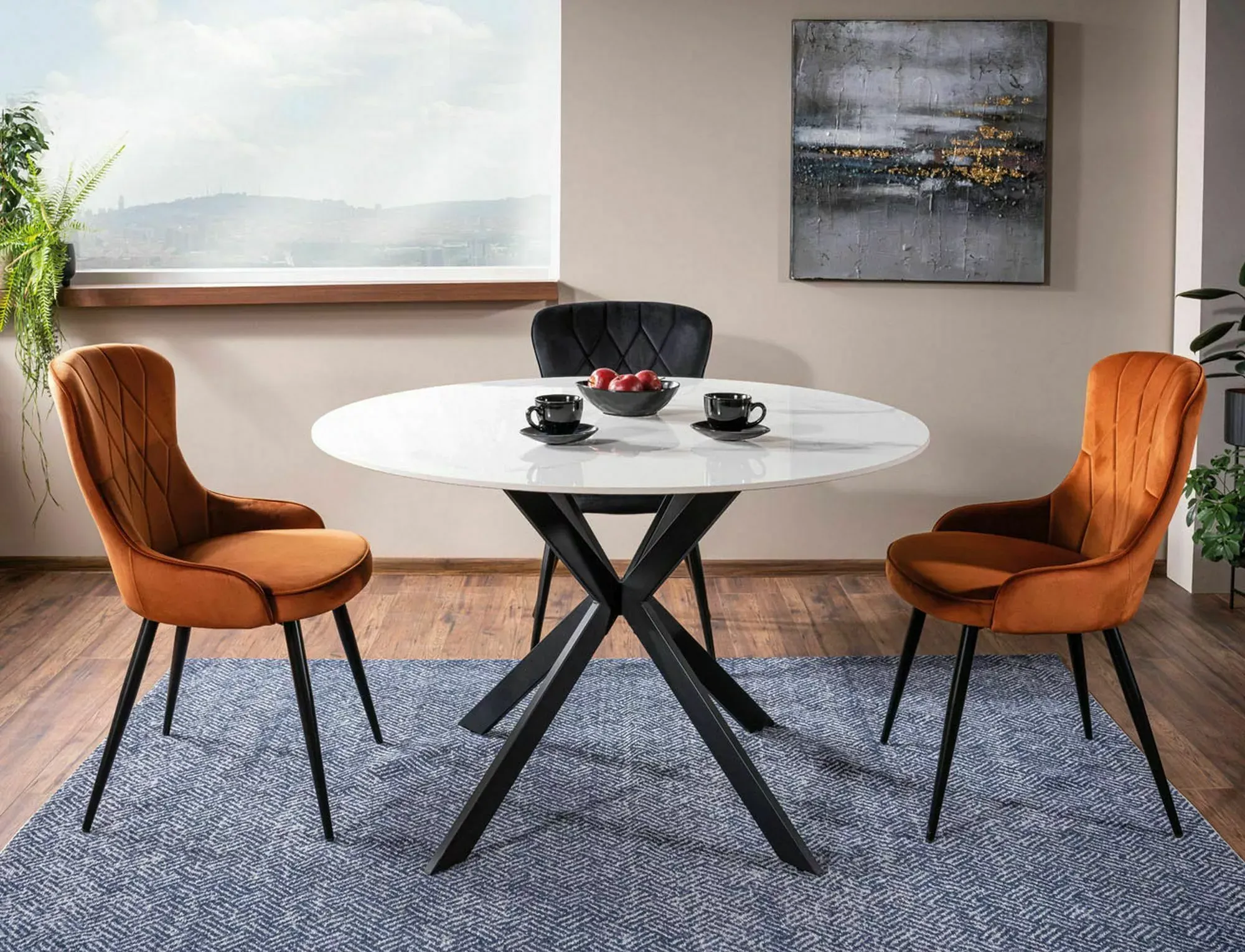 Krzesło tapicerowane LOTUS VELVET Bluvel 19 czarny stelaż czarny - LOTUSVCC