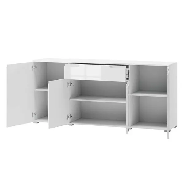 Komoda SELENE 36 4-drzwiowa z szufladą biały połysk 180x80x40cm - TH-100-1293