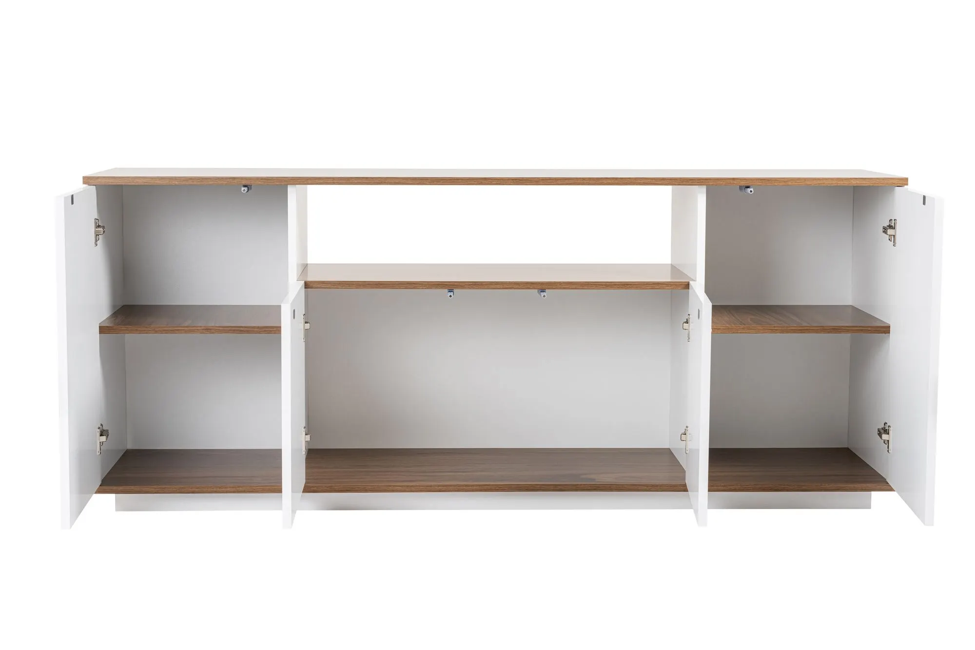 Komoda 4-drzwiowa z wnęką ARISTA 180 cm biały orzech — zdjęcie 2