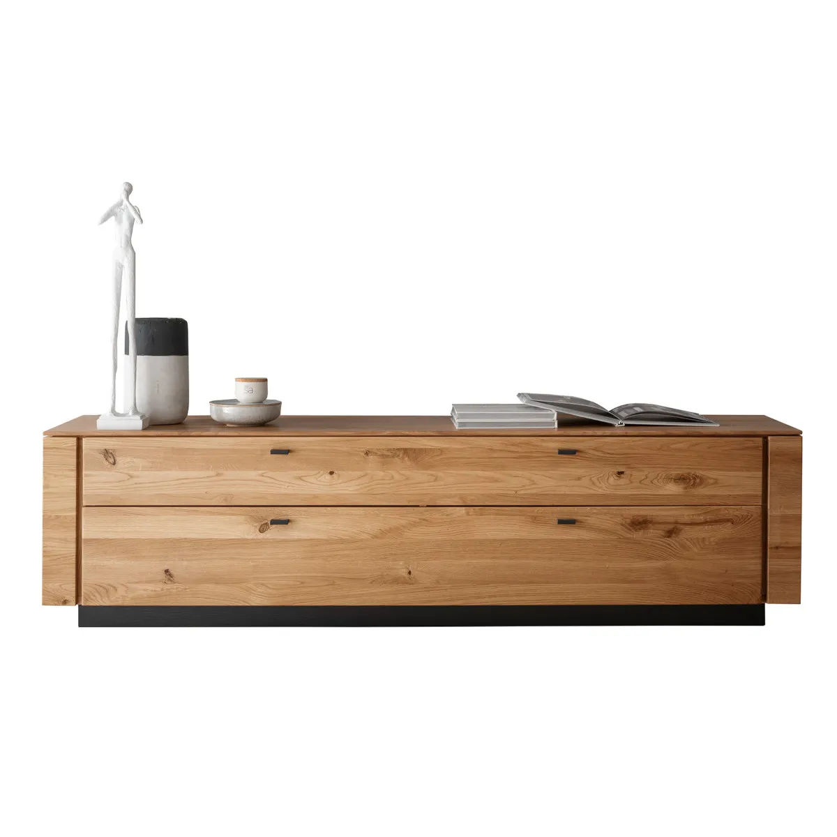 Szafka rtv dębowa drewniana PRESENT 180x47 z szufladą